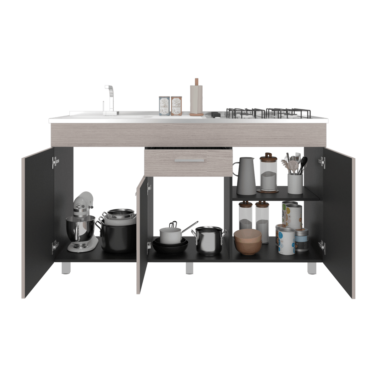 Mueble Inferior Cocina Rosa 84X148X49 Rta Wengue Positano
