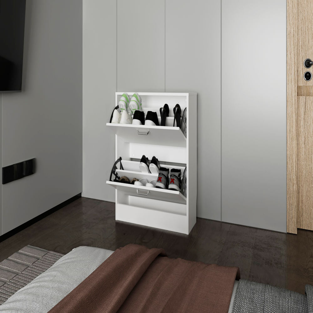 Zapatero Inola 2 Puertas 80X63X24 Rta Blanco Zf