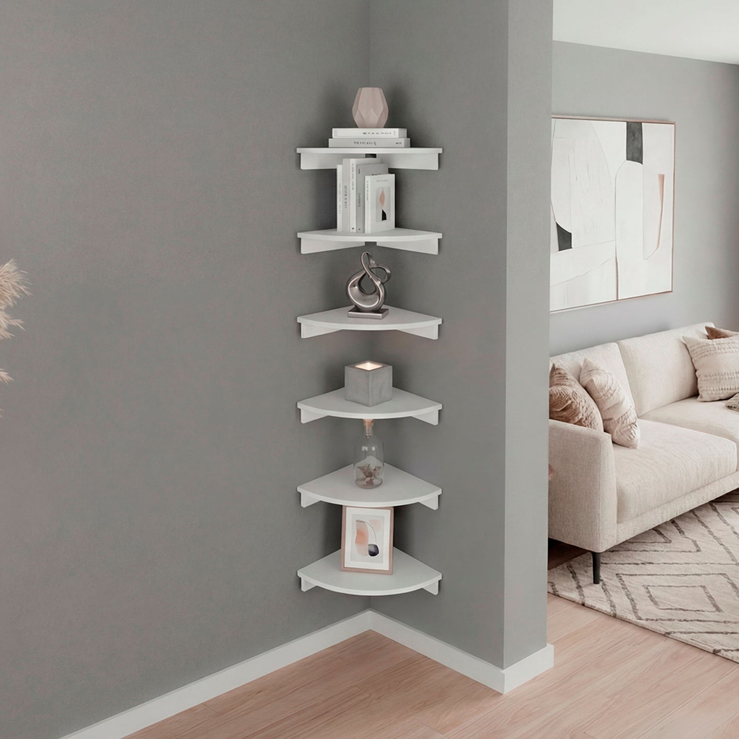 Repisa Flotante Shelf 6X30X30 Rta Blanco Zf