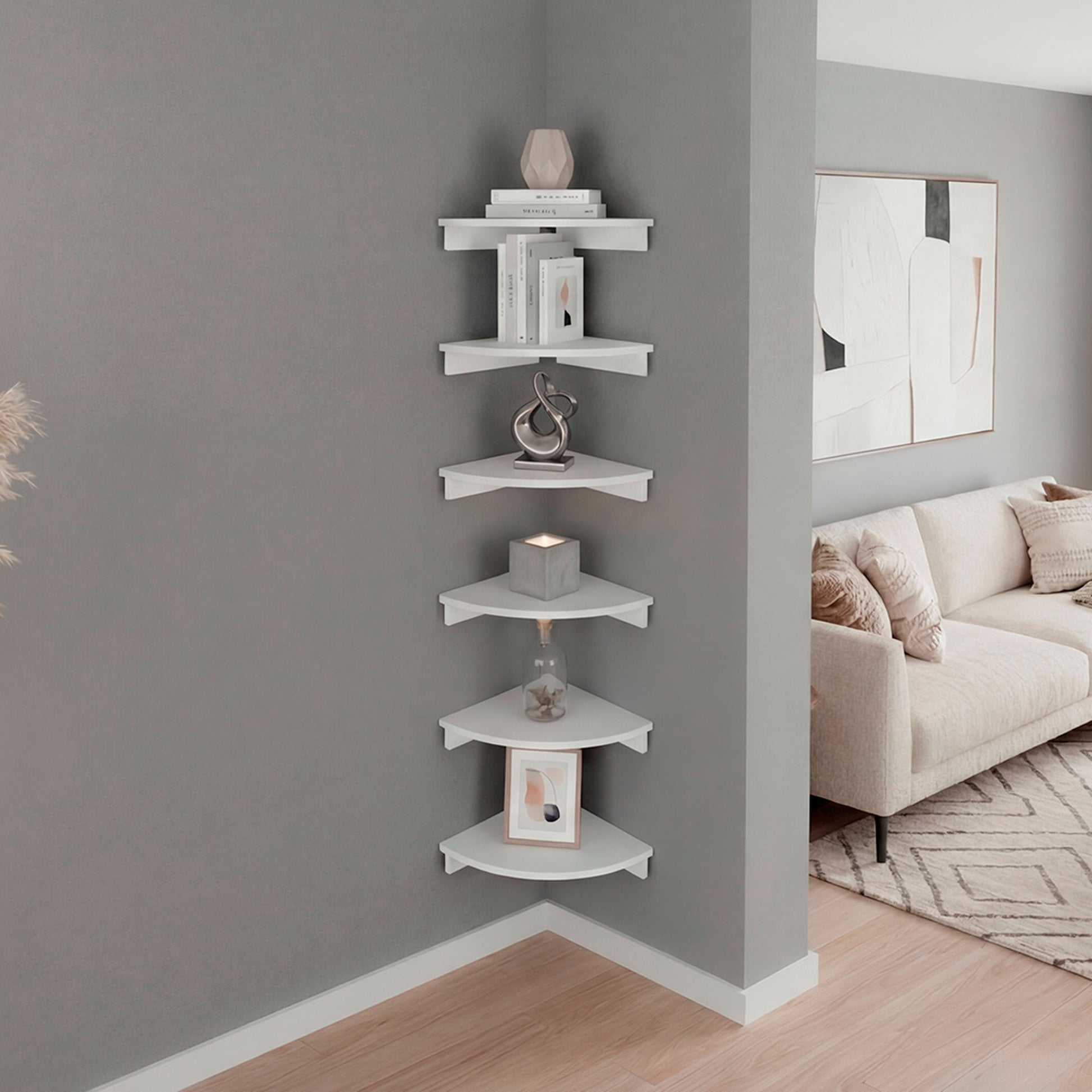 Repisa Flotante Shelf 6X30X30 Rta Blanco Zf