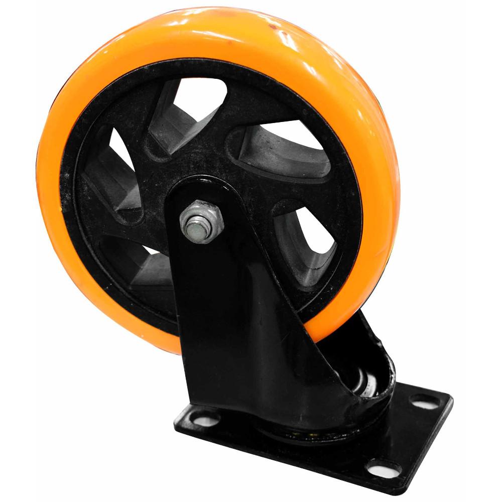 Rodachines 5 Plano Naranja Pesa Giratorio 125Mm 150Kg Individual Rpnf125Ht30088