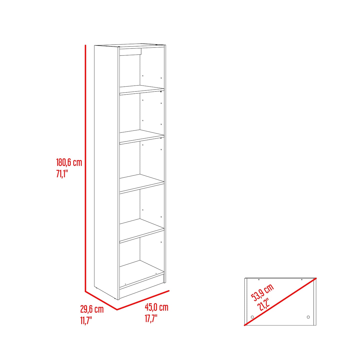 Estante Home E2 180X45X29 Rta Wengue Milan