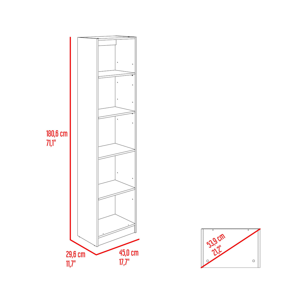Estante Home E2 180X45X29 Rta Wengue Milan
