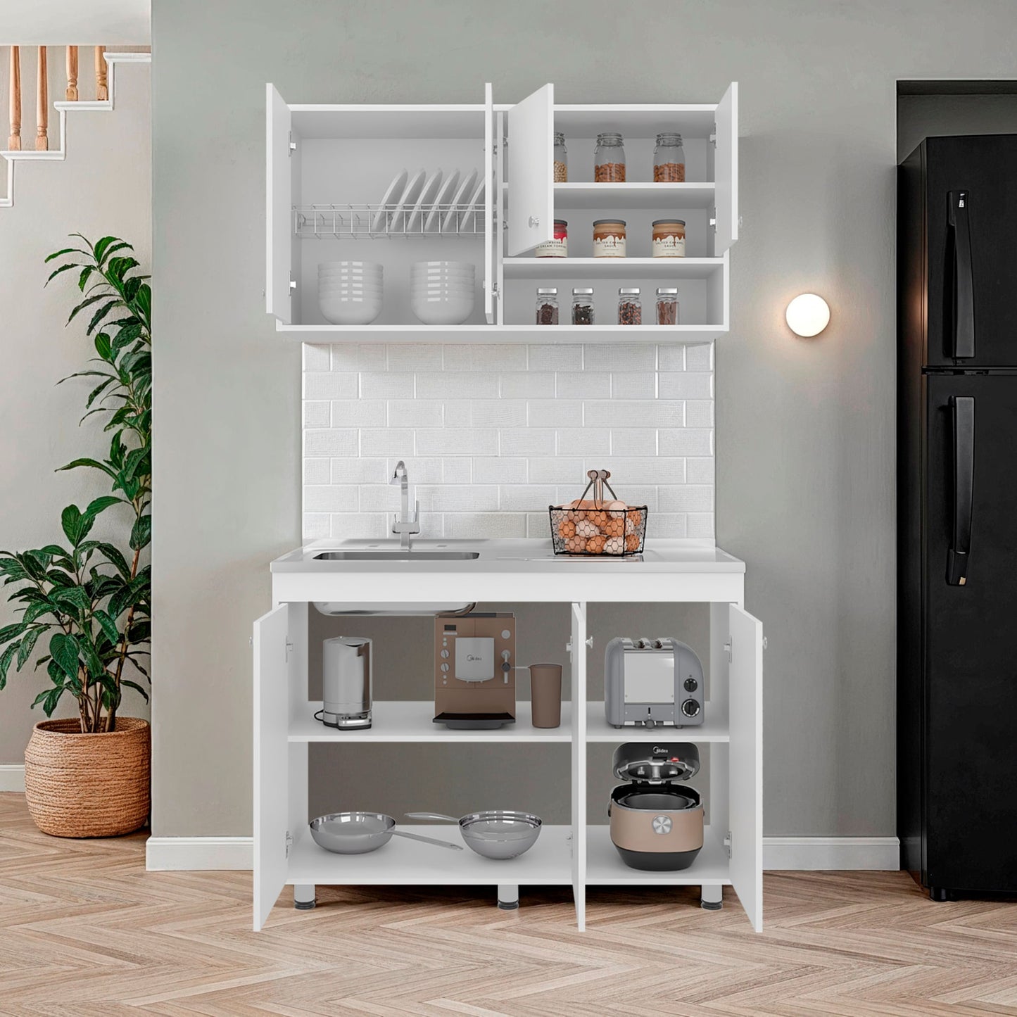 Cocina Completa Napoleon Set 92X120X50 Rta Kronos Blanco Zf