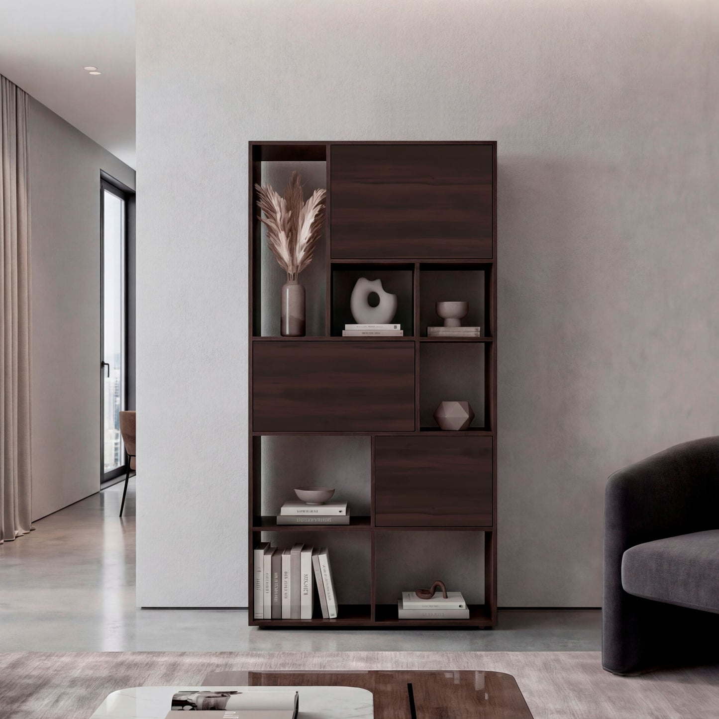 Biblioteca Anya 181X92X30 Rta Nogal Zf