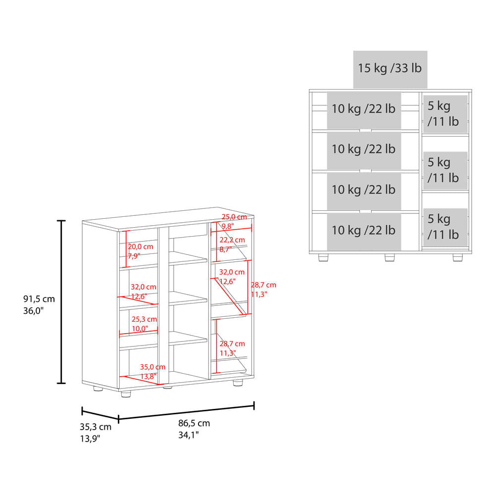Zapatero Houck 91X86X35 Rta Blanco Zf