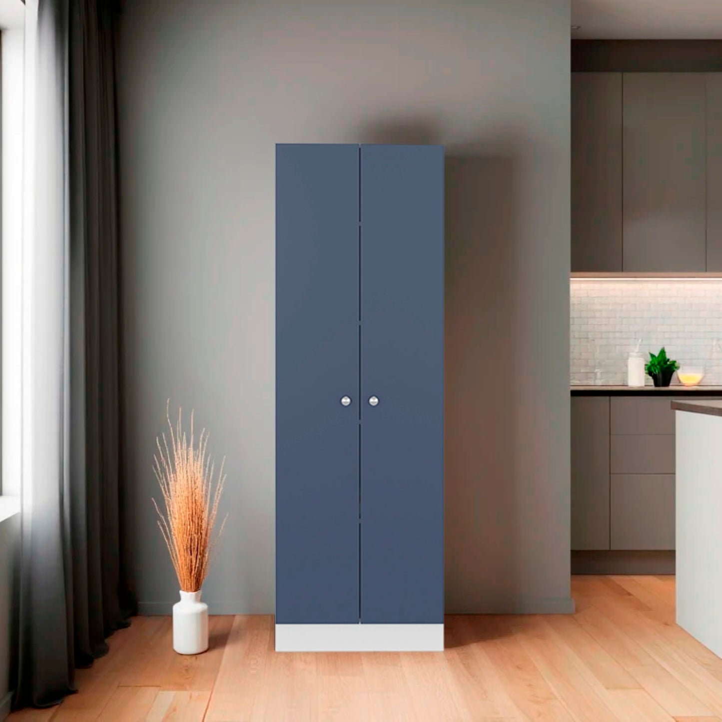 Alacena Multiusos 180X60X30 Rta Blanco Azul Zf