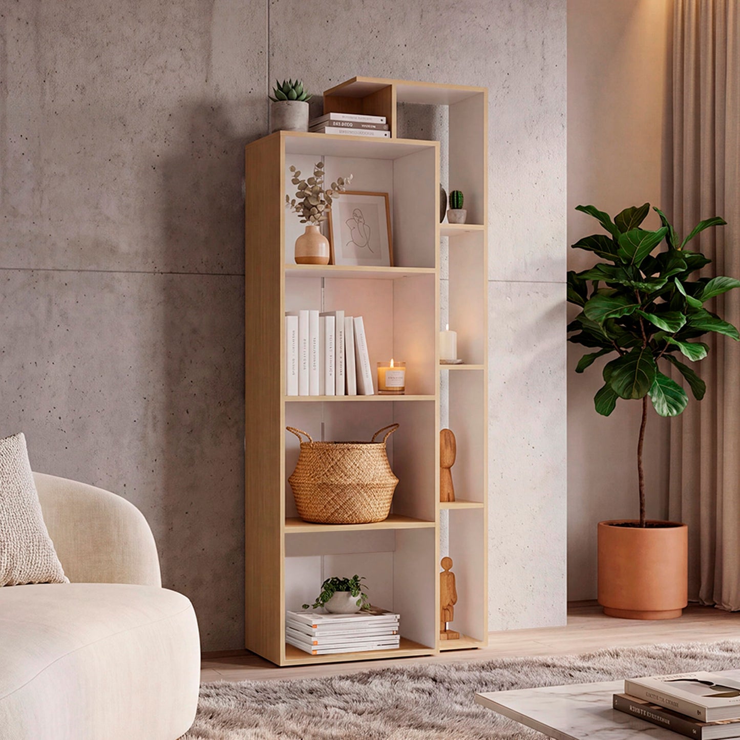 Biblioteca Sully 173X71X30 Rta Cartagena Blanco