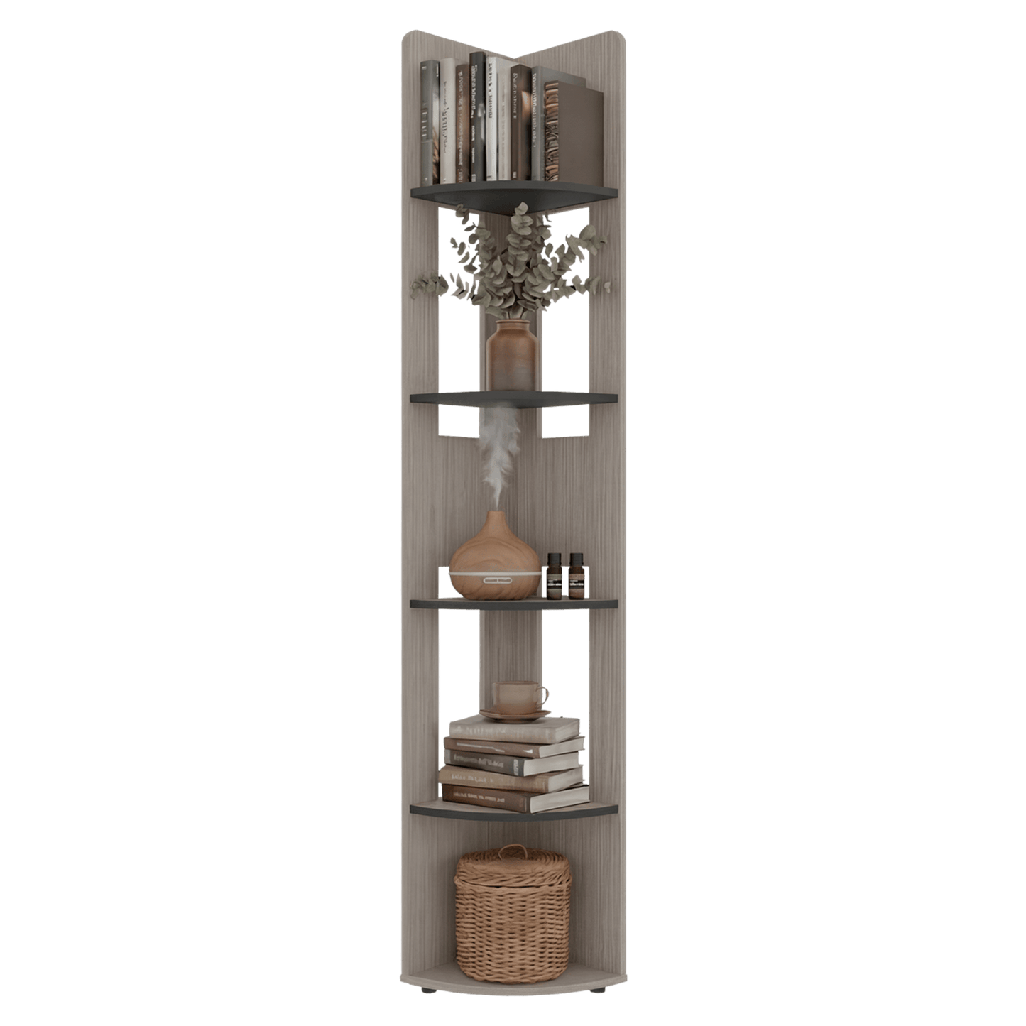 Estante Esquinero Home E-M7 180X30X30 Rta Positano Wengue Zf