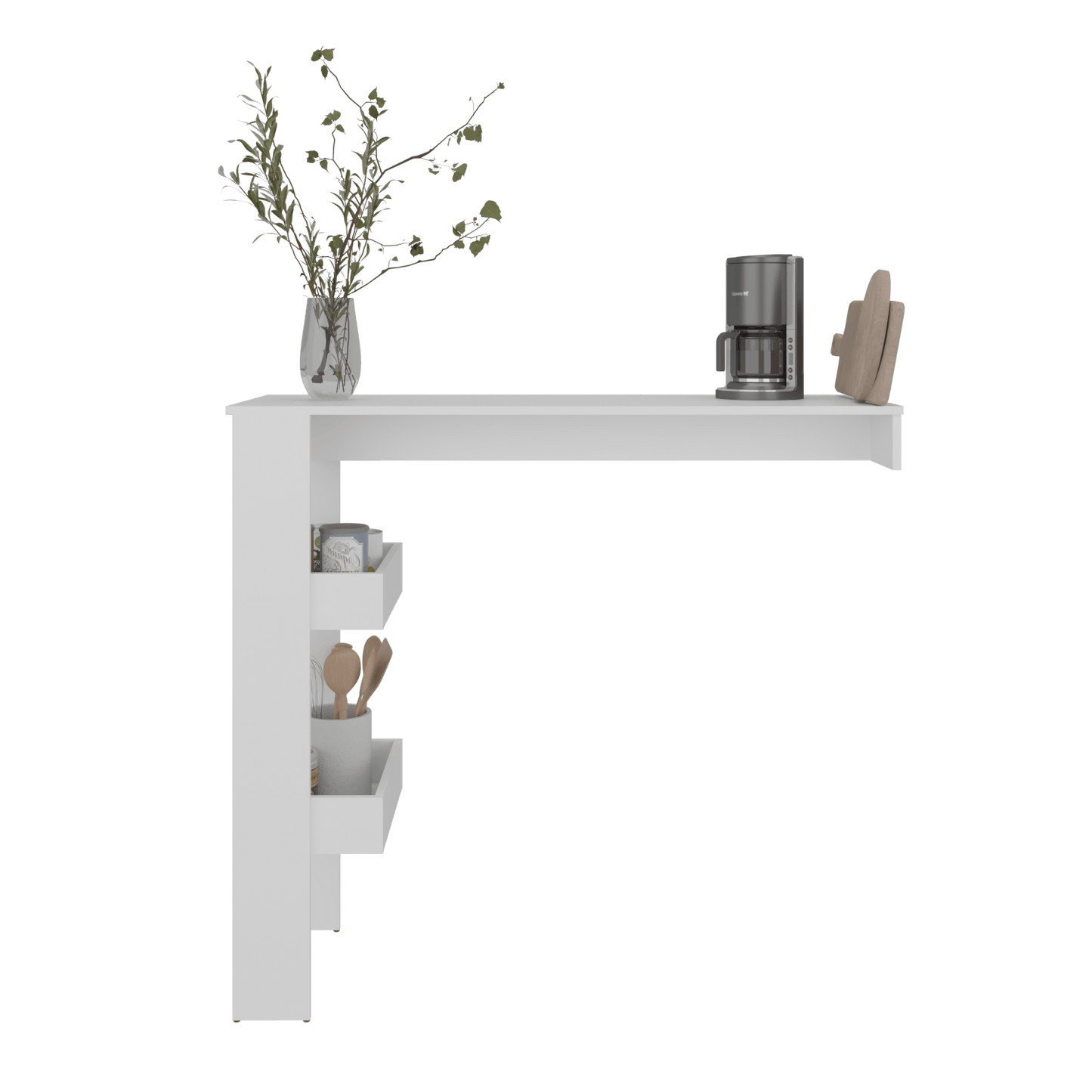 Mesa De Bar Aurora 109X120X42 Rta Blanco Zf