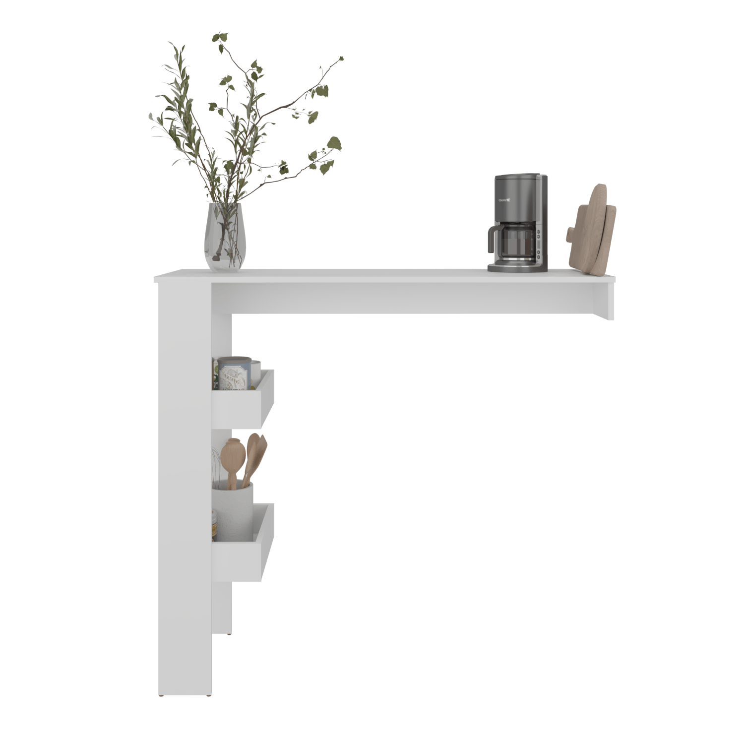 Mesa De Bar Aurora 109X120X42 Rta Blanco Zf