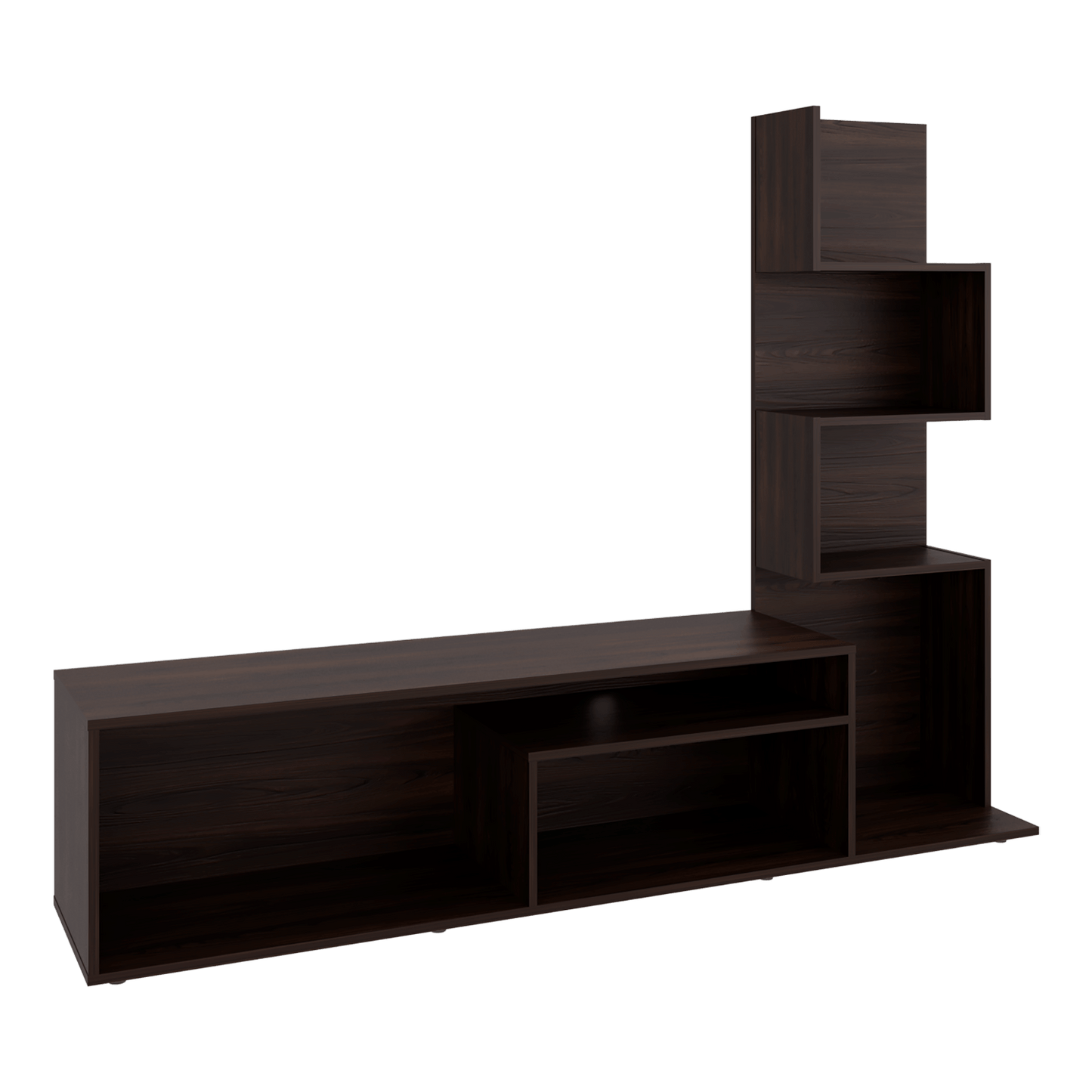 Mesa De  Tv 55" Lugano 134X169X35 Rta Nogal Europeo