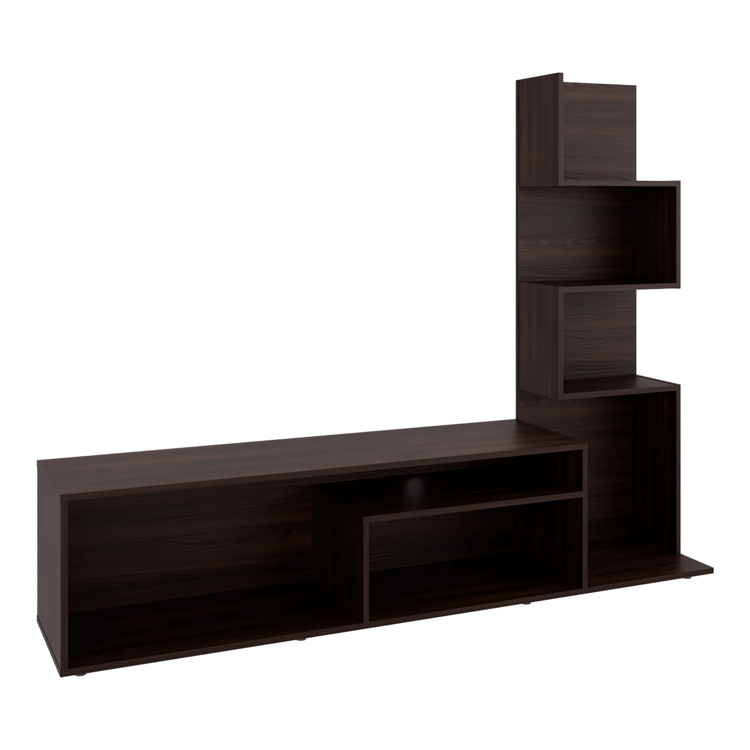 Mesa De  Tv 55" Lugano 134X169X35 Rta Nogal Europeo