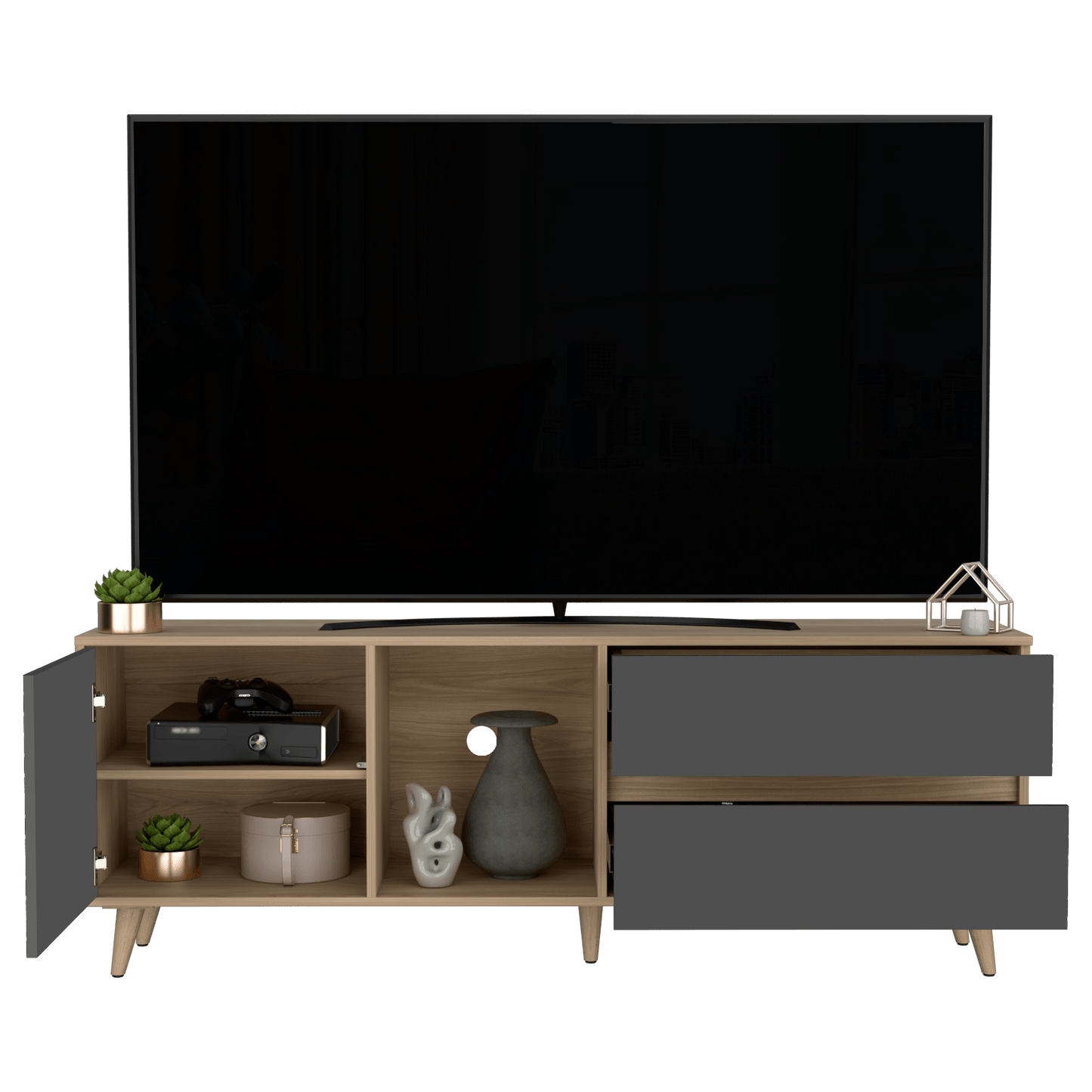 Rack Para Tv Salem 58X158X38 Rta Fresno Plomo