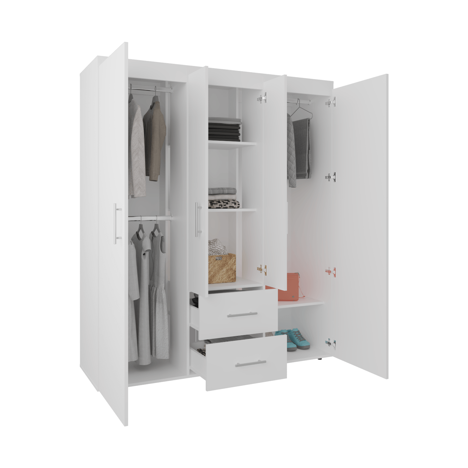 Closet Bariloche Eco 150 177.9X150.3X50.4 Rta Blanco Mqz