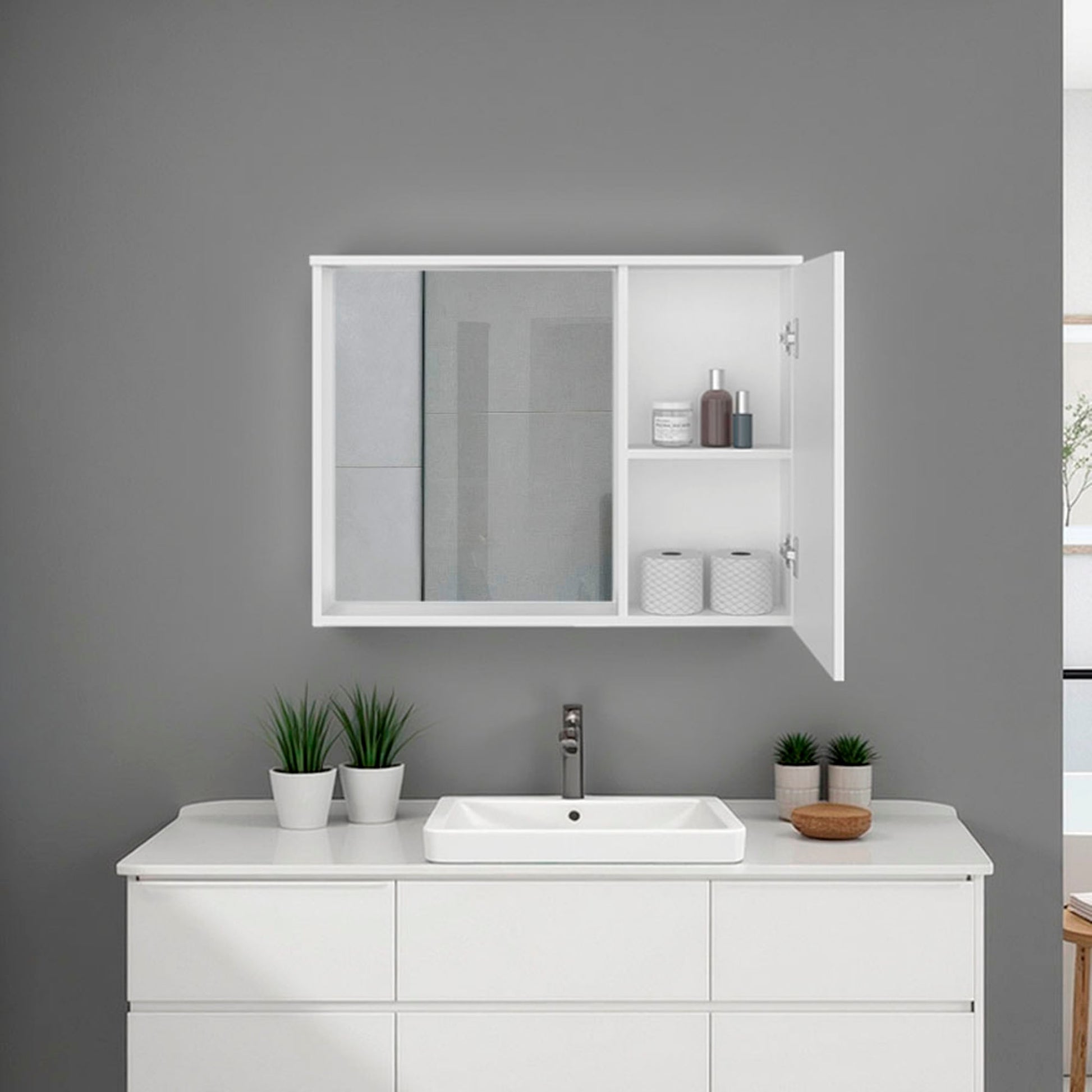 Botiquin Con Espejo Lagoa 60X79X13 Rta Kronos Zf