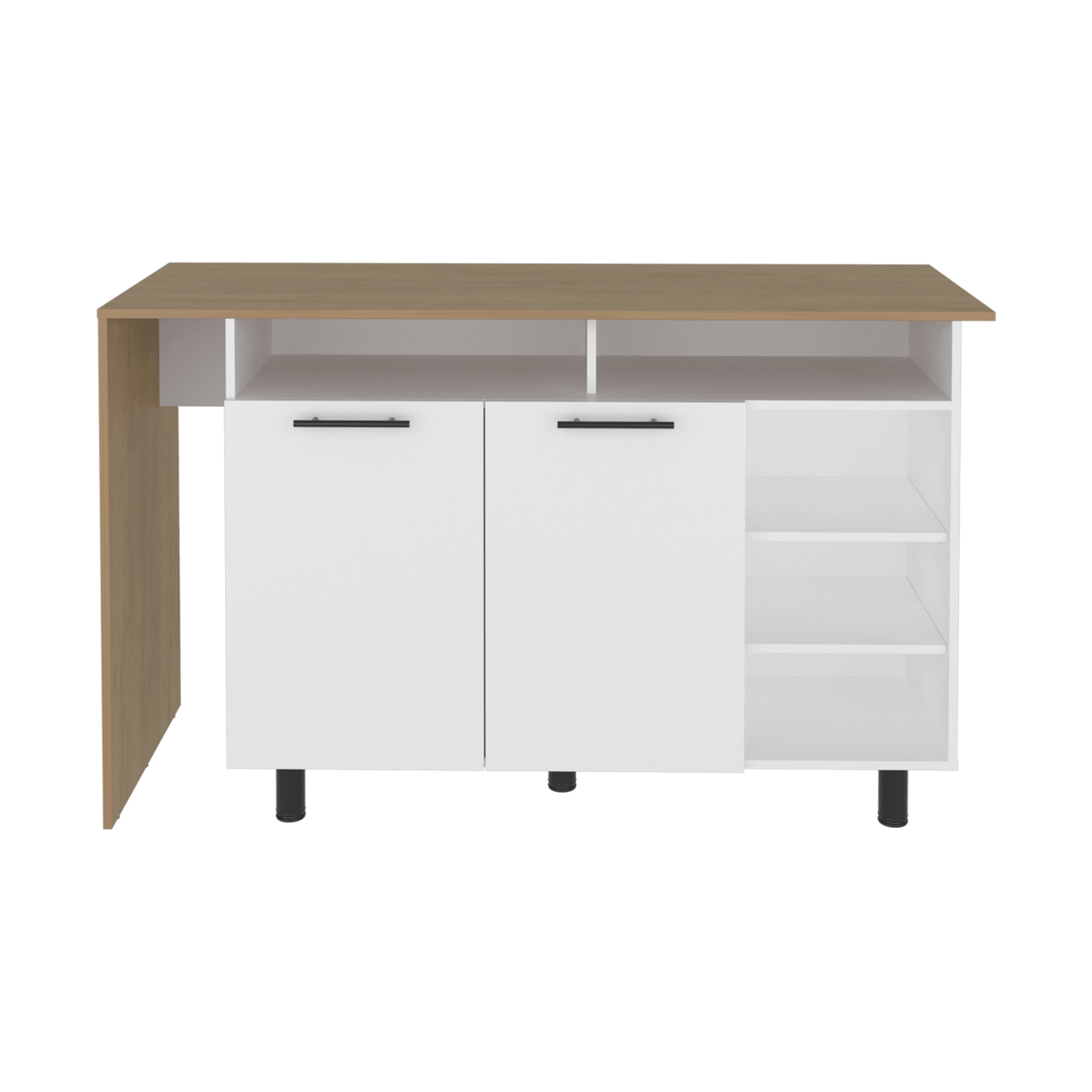 Isla De Cocina Corcega 89X150X52 Rta Blanco Fresno Zf