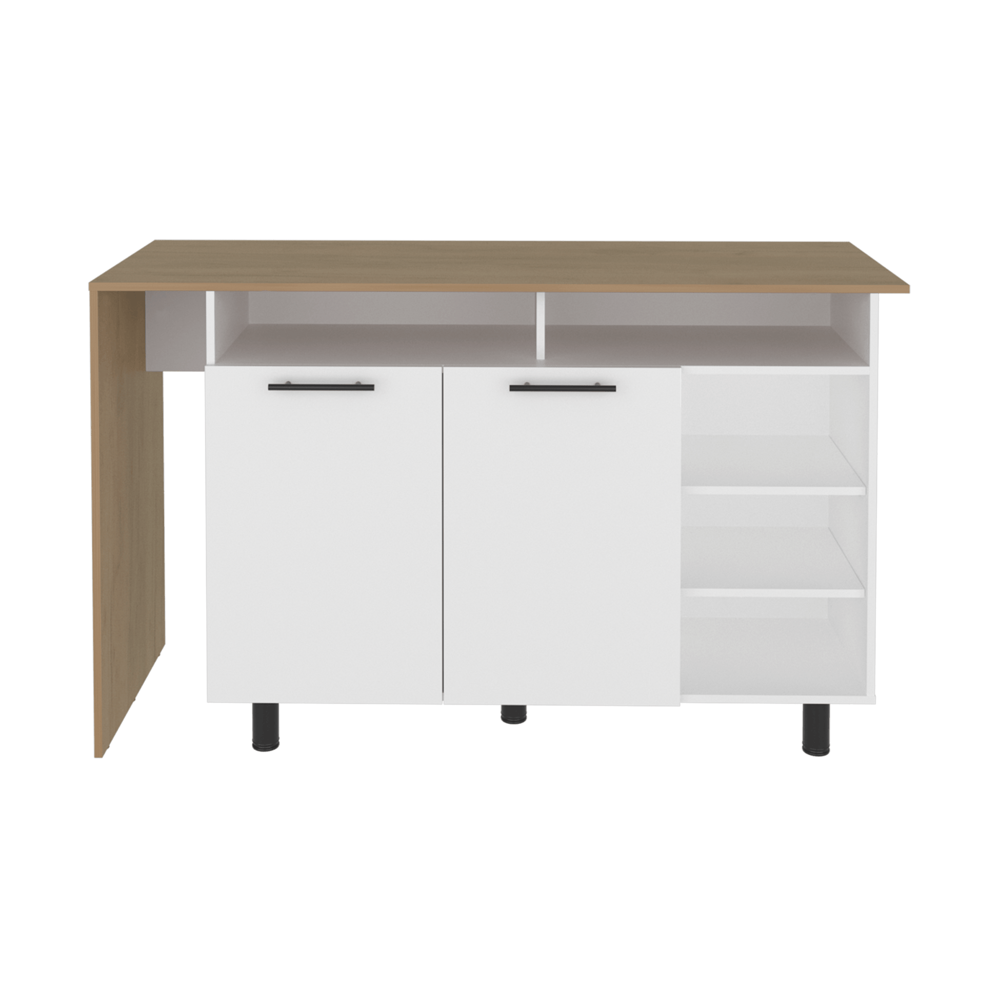 Isla De Cocina Corcega 89X150X52 Rta Blanco Fresno Zf