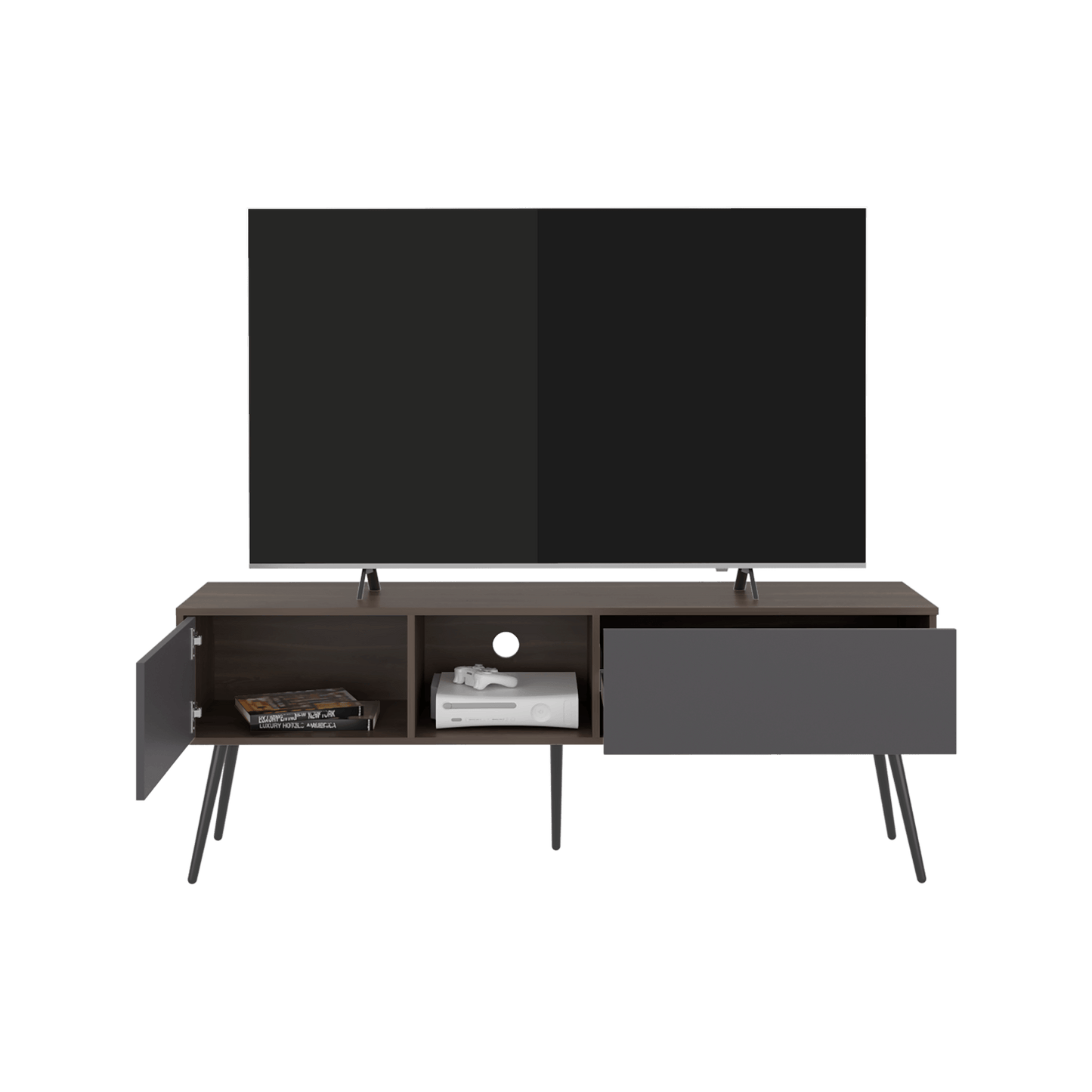 Mesa De Tv 70" Zurich 58X158X35 Rta Milan Plomo