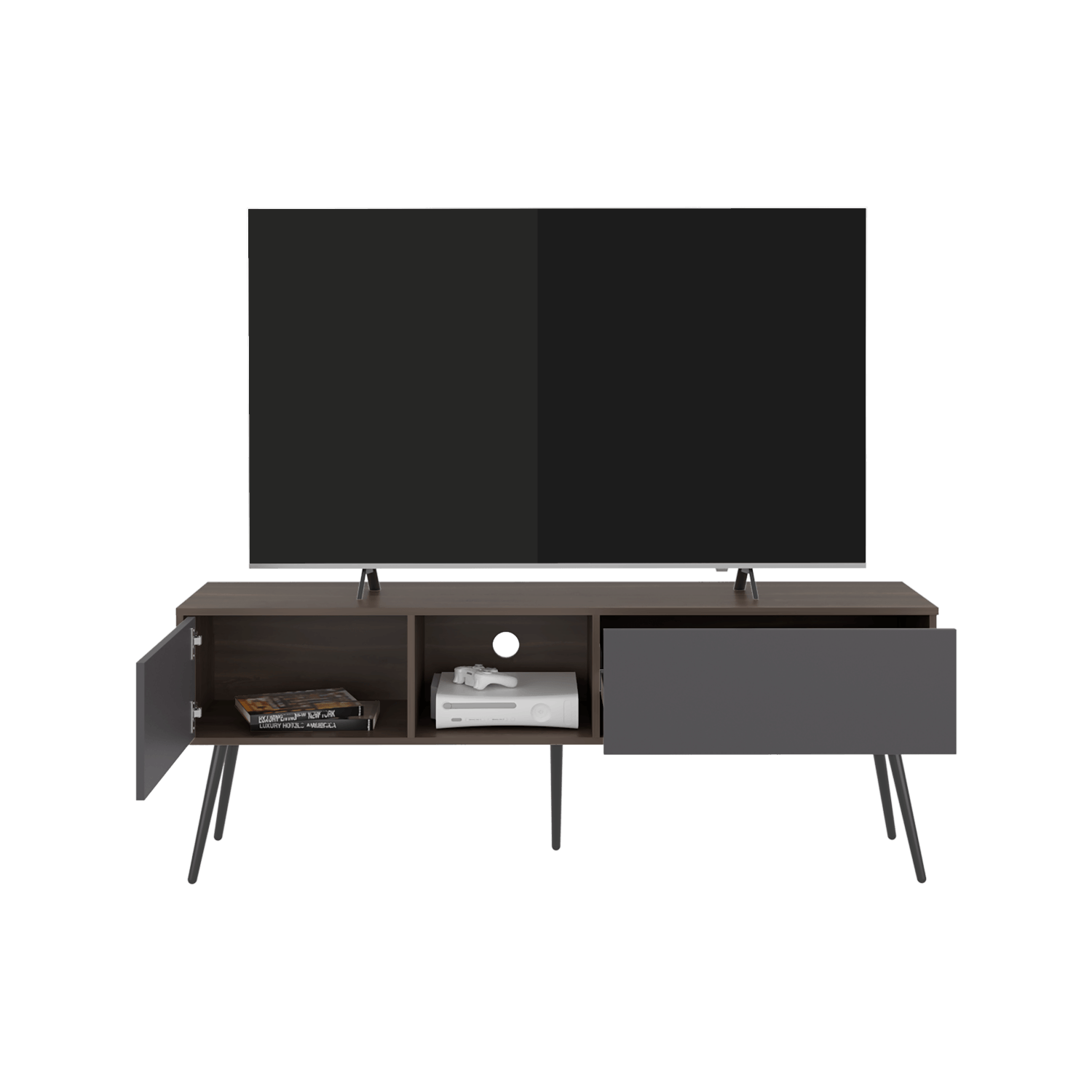 Mesa De Tv 70" Zurich 58X158X35 Rta Milan Plomo