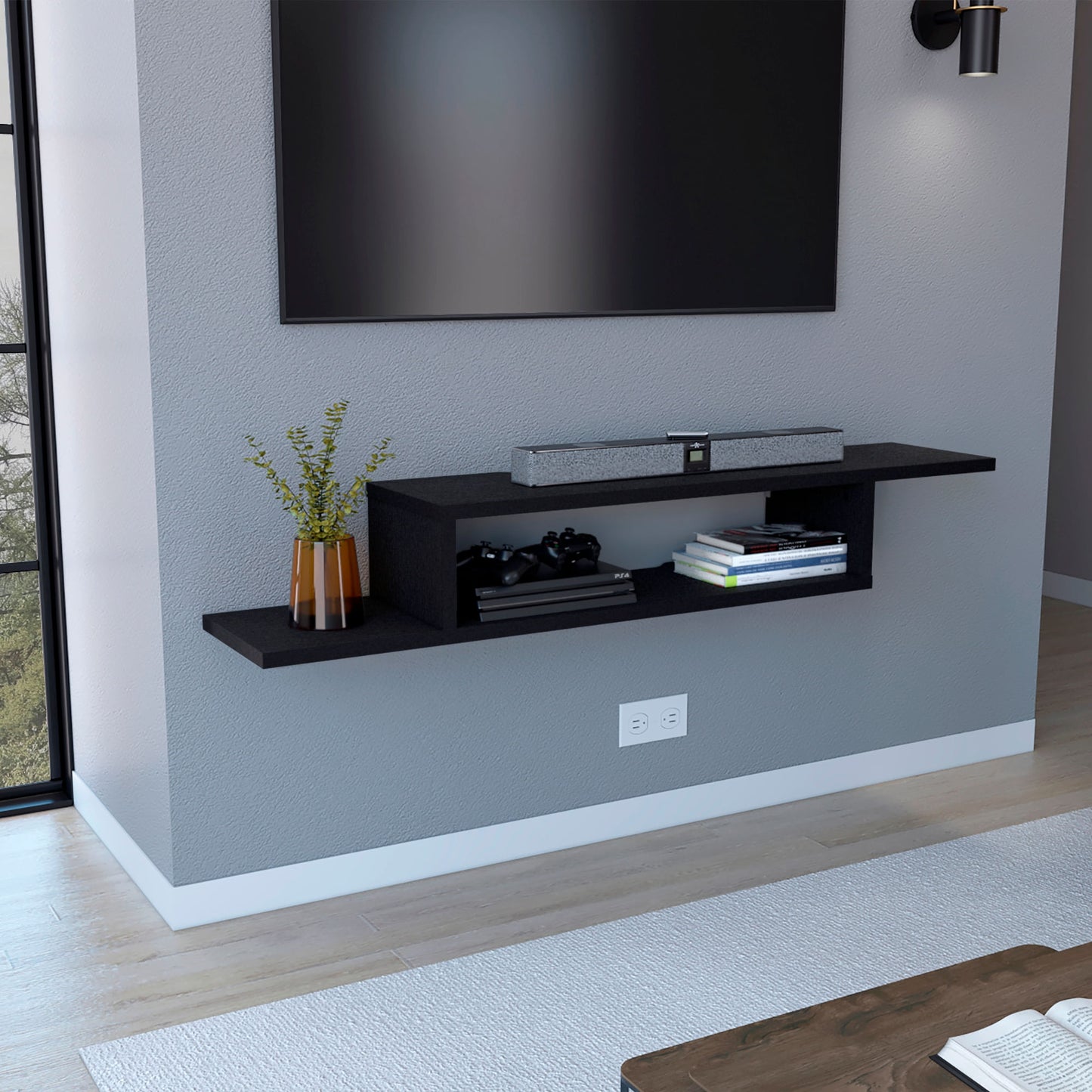 Rack De Tv Flotante Dili 22X170X29 Rta Wengue Zf