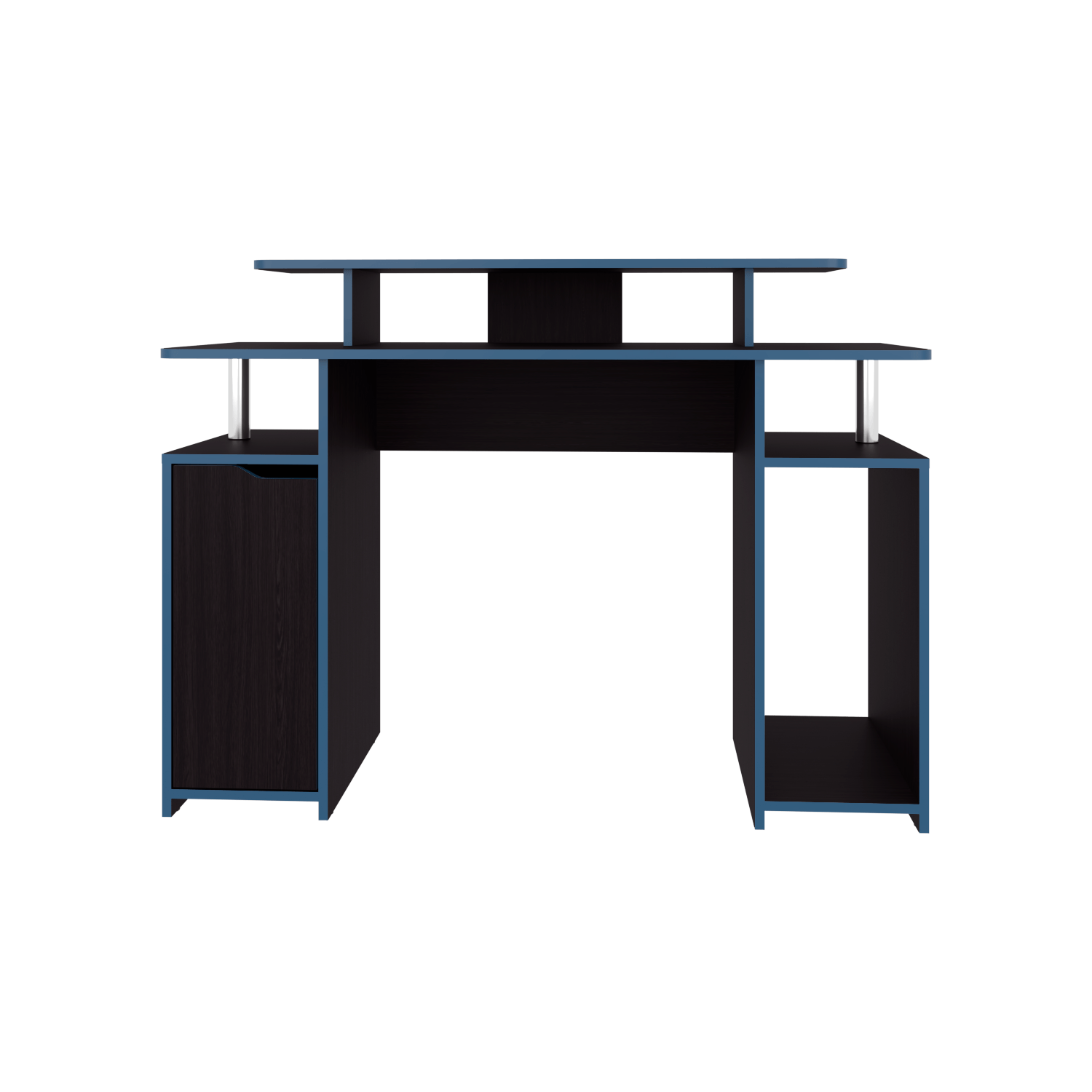 Escritorio Gamer Keria 88X120X45 Rta Wengue + Azul Zf