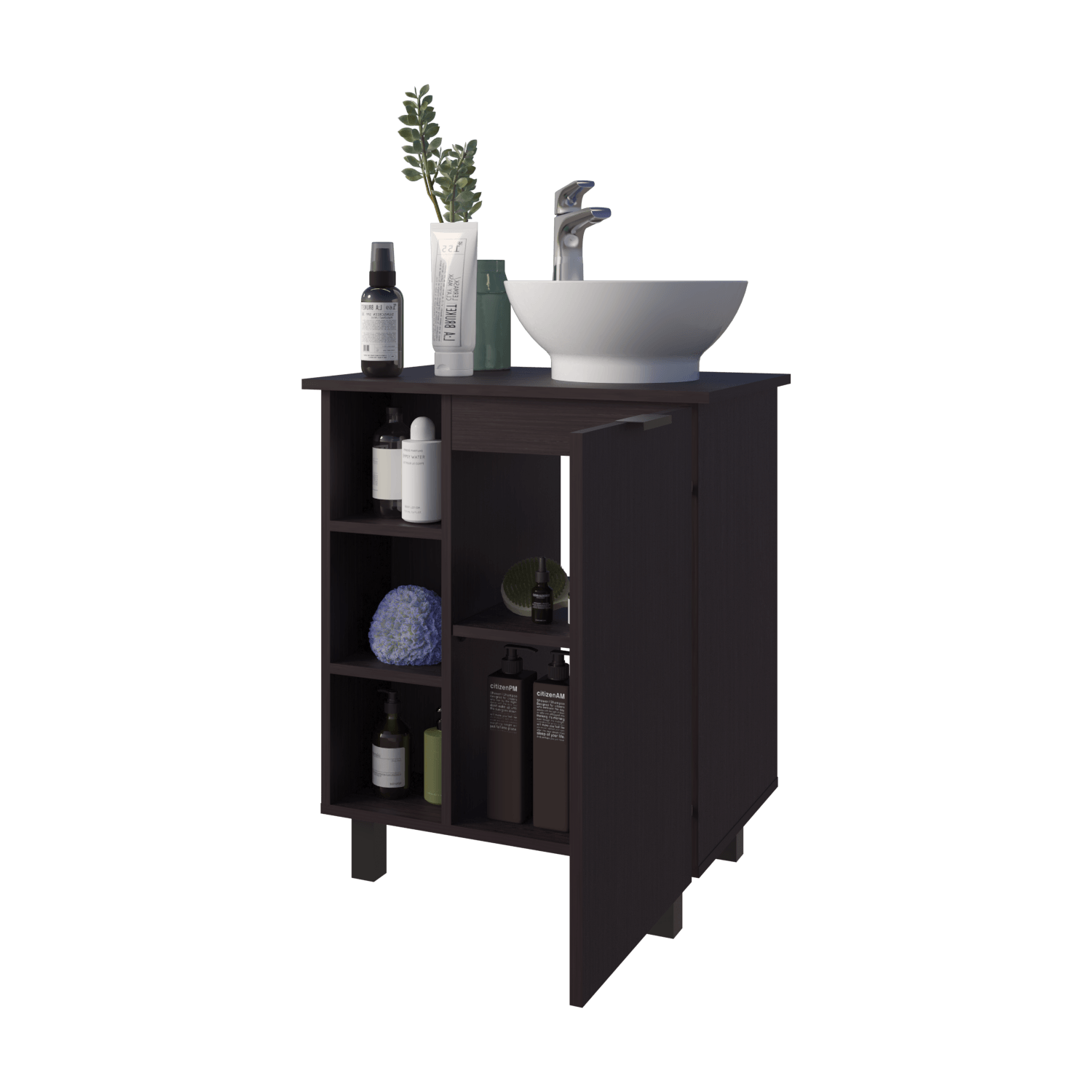 Mueble De Baño Alegra 88X62X42 Rta Wengue Zf
