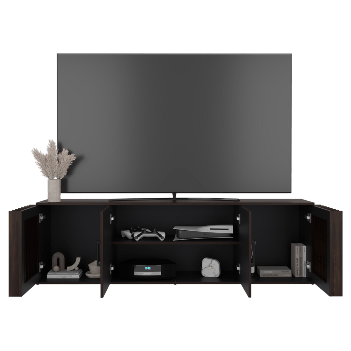 Mueble Tv Brown 75" 54X180X36 Rta Nogal Wengue Zf
