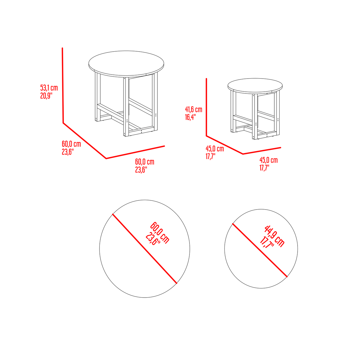 Combo Mesa Nido Bits 53X60X60 Rta Blanco