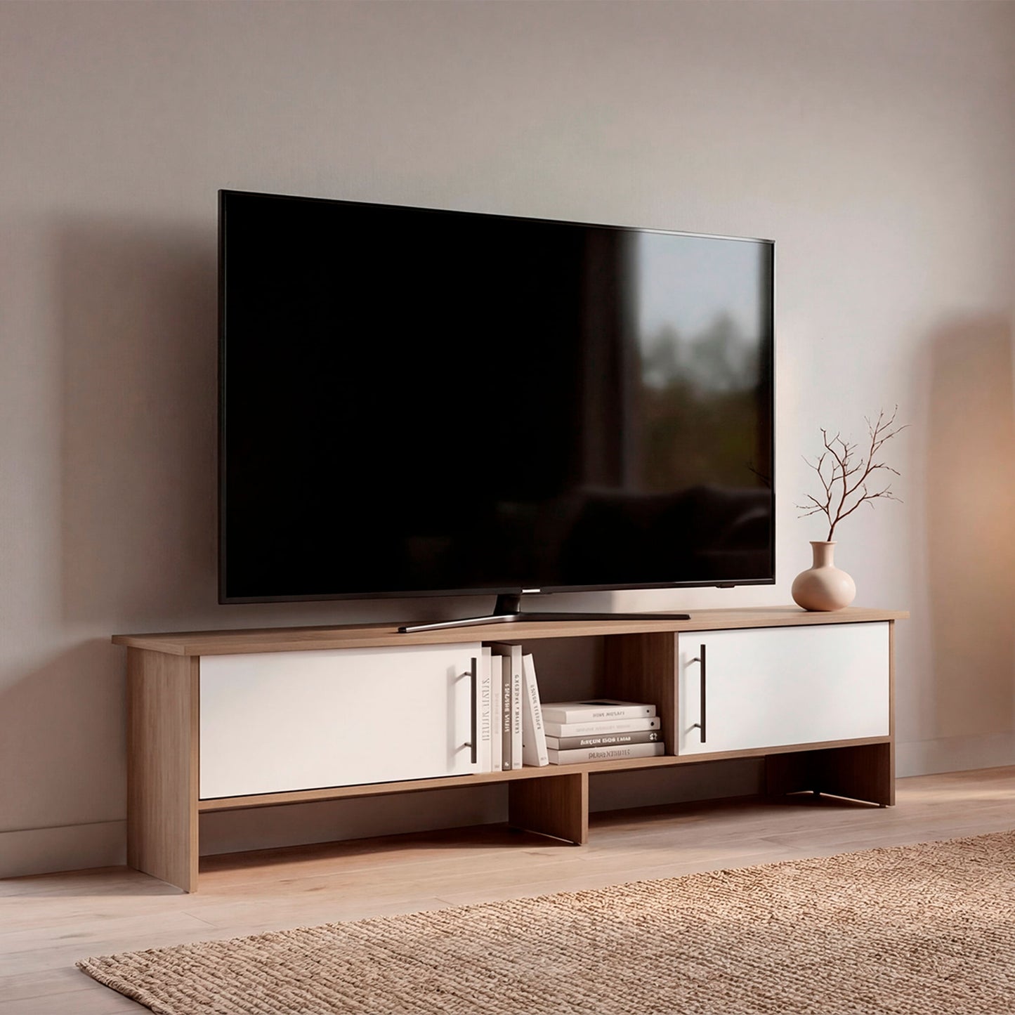 Rack De Tv Dago 41X160X35 Rta Fresno Eu Blanco Zf