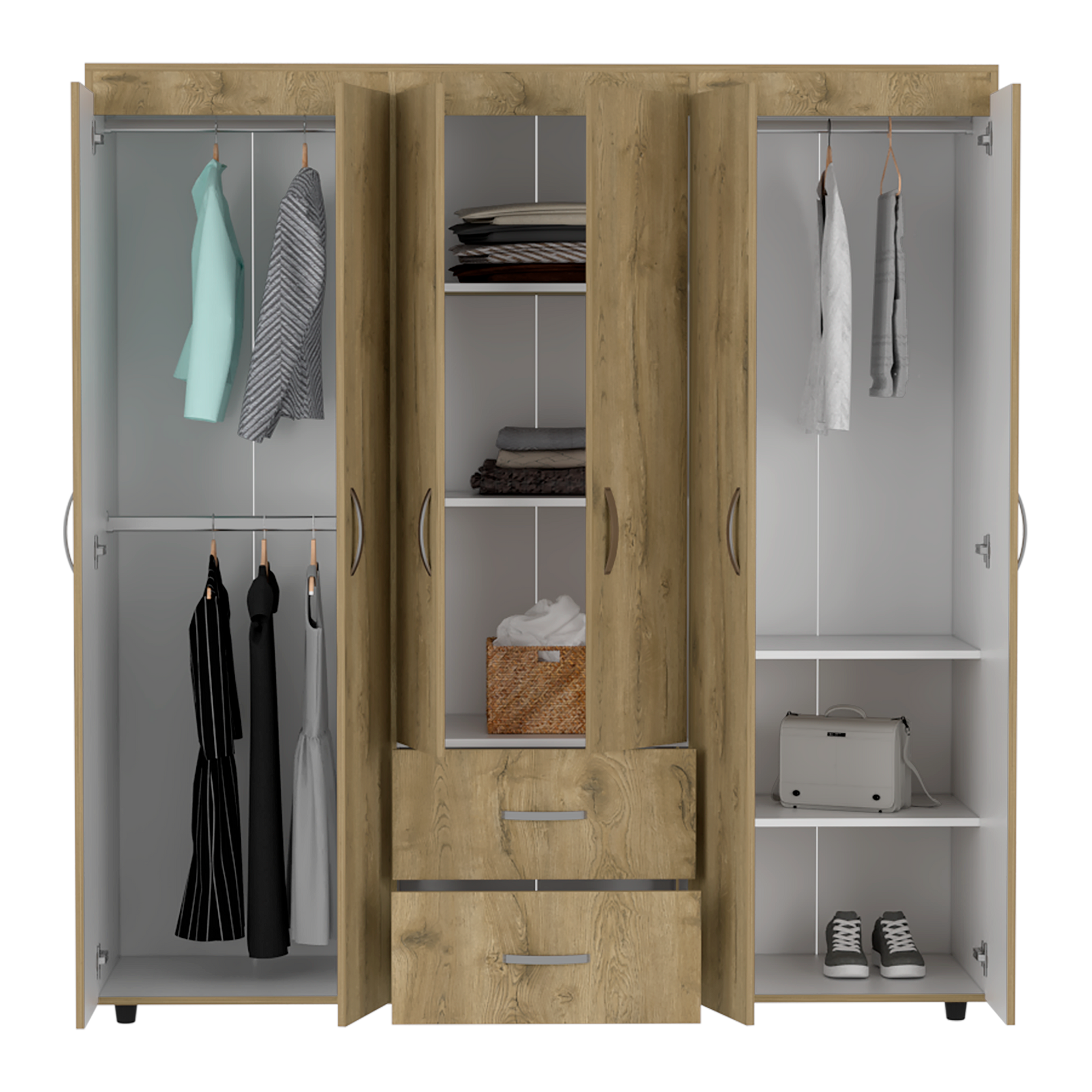 Closet Bariloche 180 X 170 X 50 Rta Blanco + Macadamia