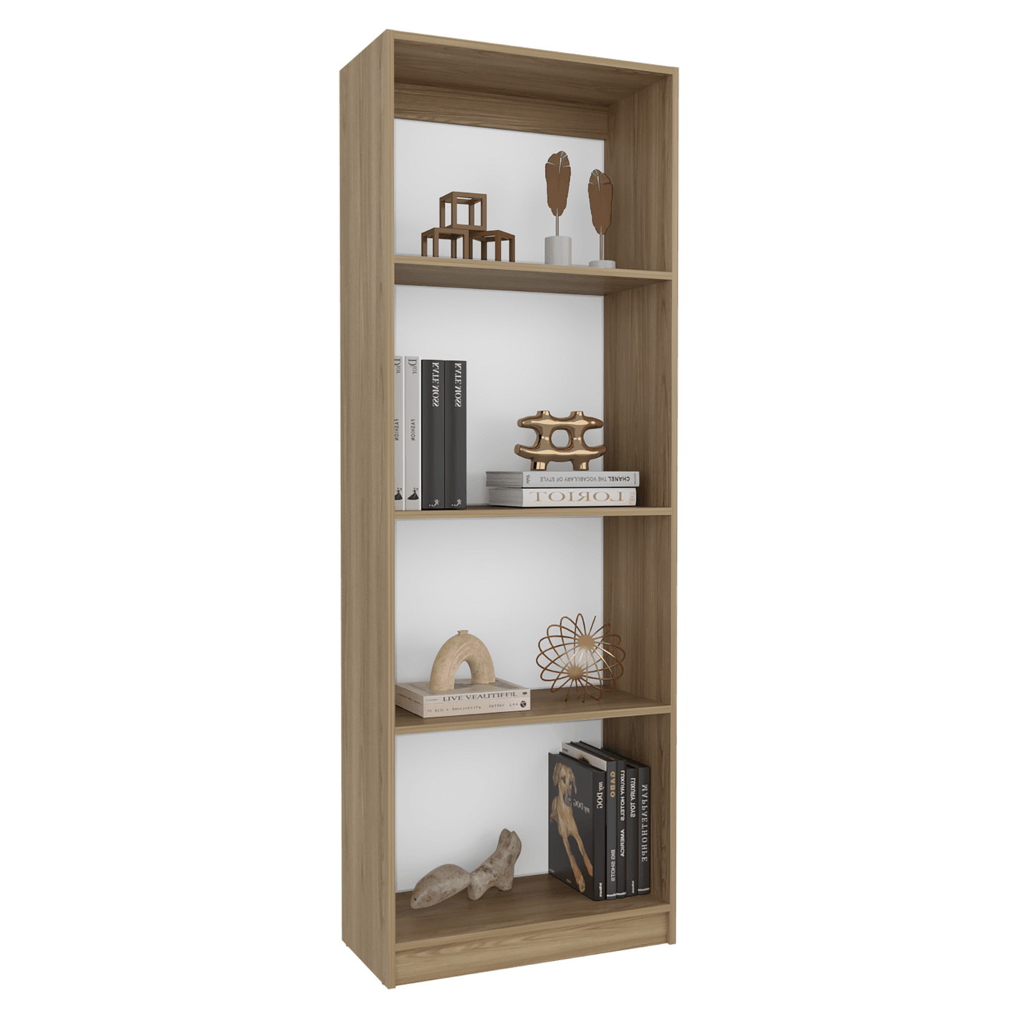 Estante Home E1 4 Espacios 180X62X29 Rta Fresno Blanco Zf