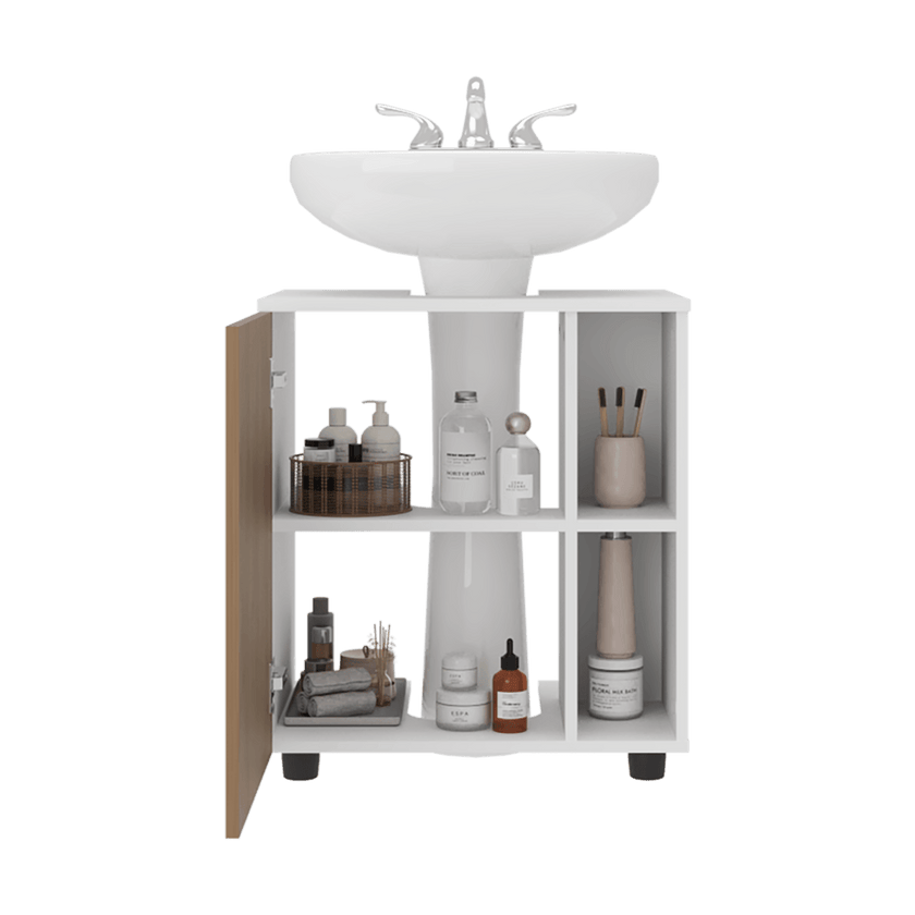 Mueble Para Lavamanos Pascuale 62X55X41 Rta Blanco Fresno  Zf