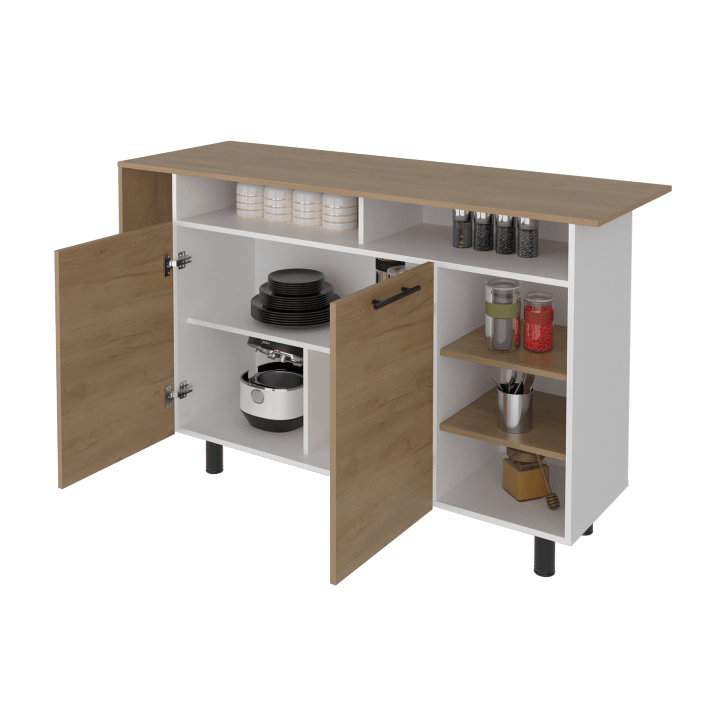 Isla De Cocina Corcega 89X150X52 Rta Fresno Blanco Zf