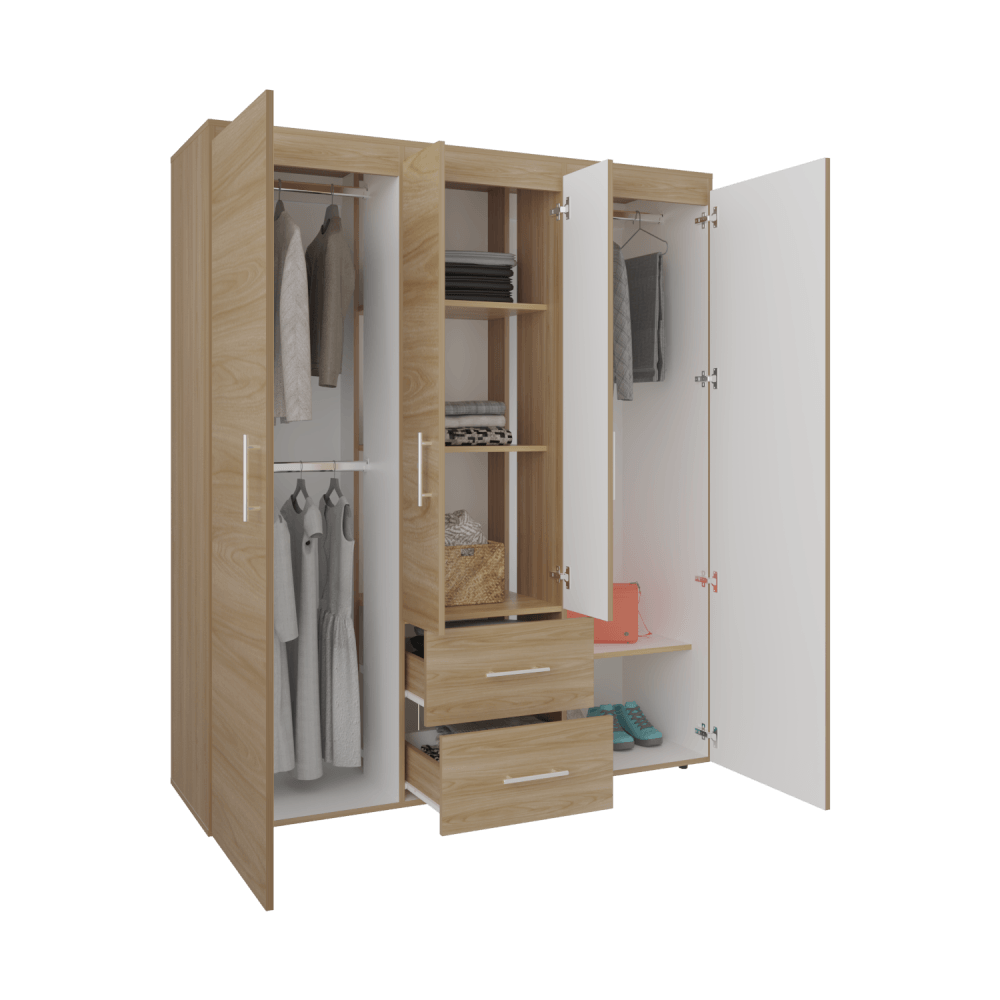 Closet Bariloche Eco 150 177X150X50 Rta Fresno Blanco