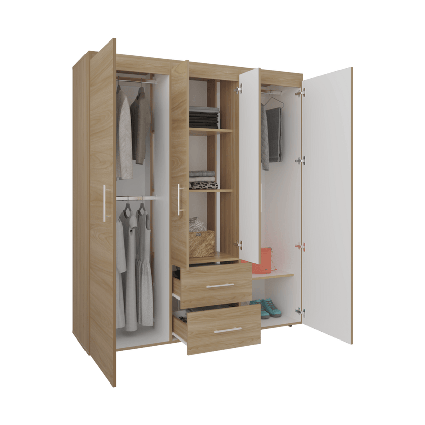 Closet Bariloche Eco 150 177X150X50 Rta Fresno Blanco