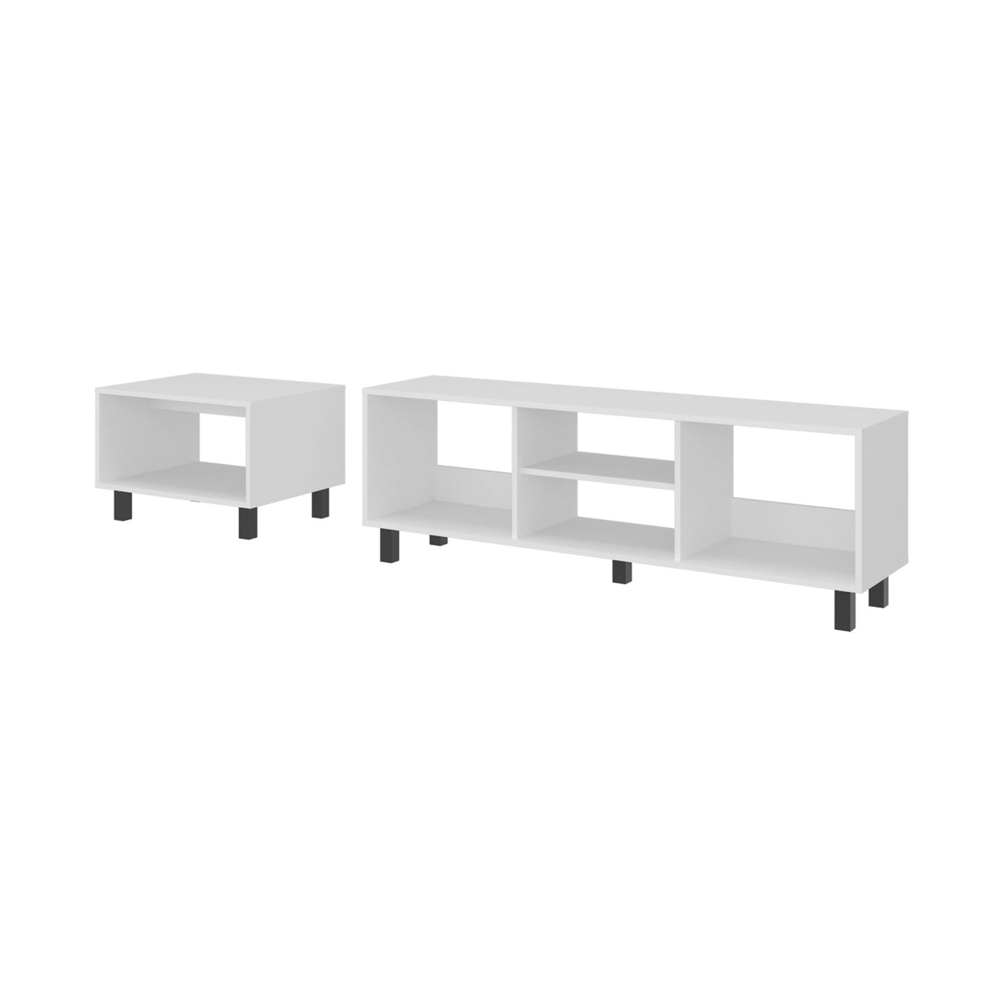 Combo Rack + Mesa De Centro Eclipse Rta Blanco Zf