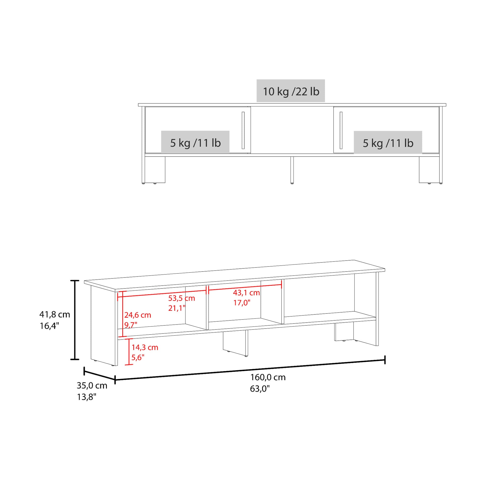 Rack De Tv Dago 41X160X35 Rta Avellana Zf