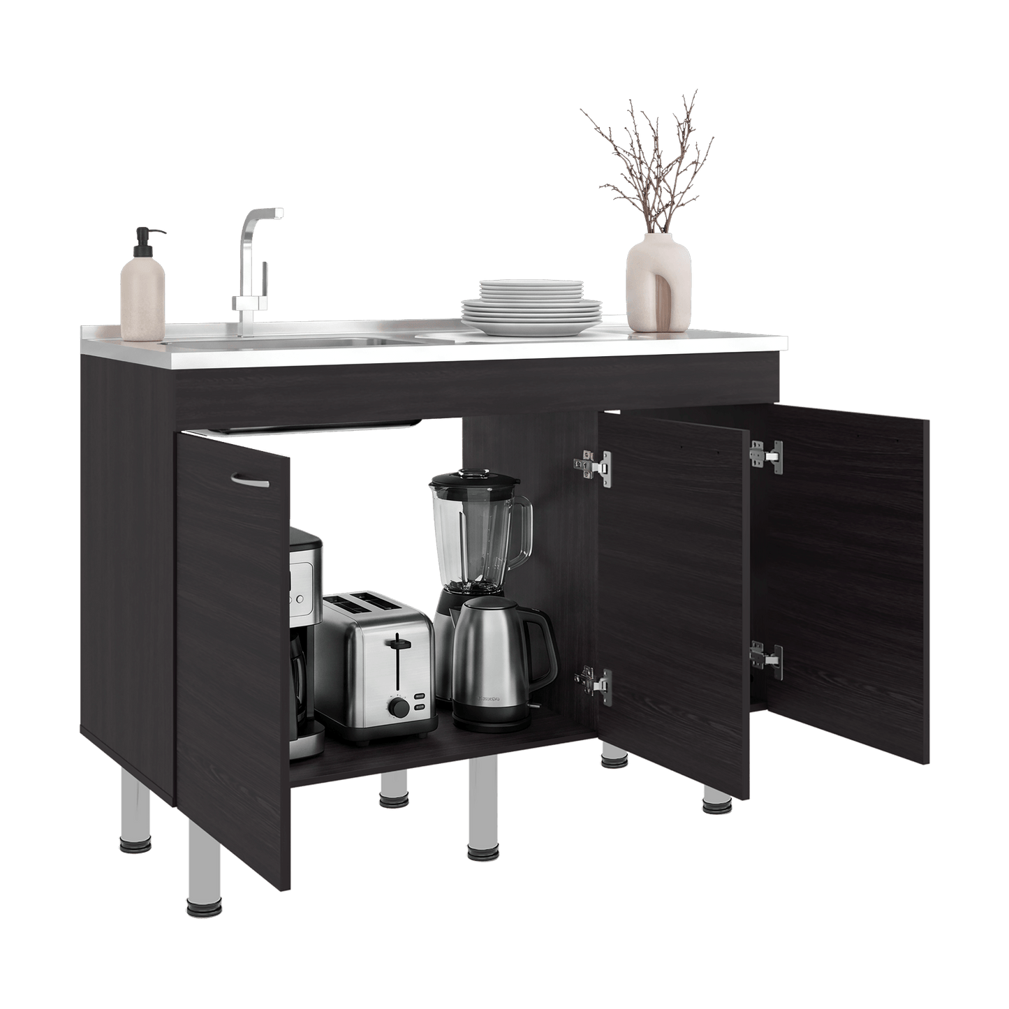 Mueble Inferior De Cocina Oceana 90X120X35 Rta Wengue Zf