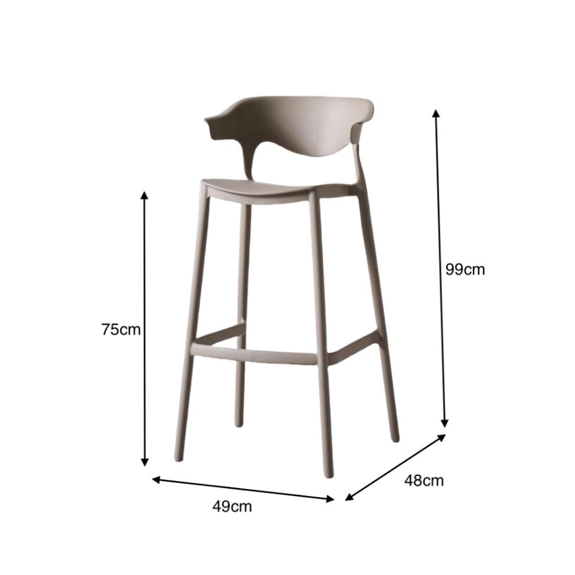 Silla Bar Elena 99X49X48 Rta Taupe
