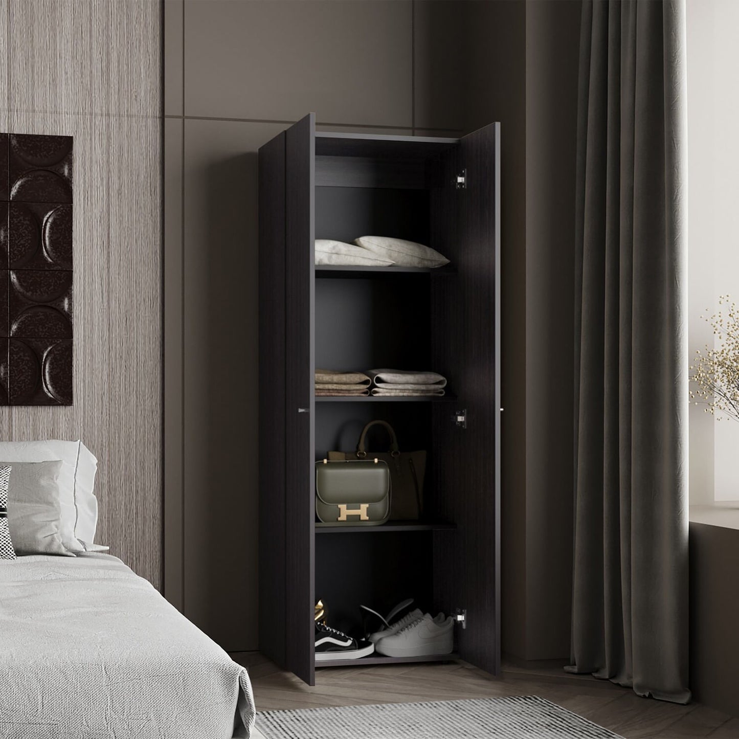 Closet 2 Puertas Tuhogar 170X60X40 Rta Wengue Zf