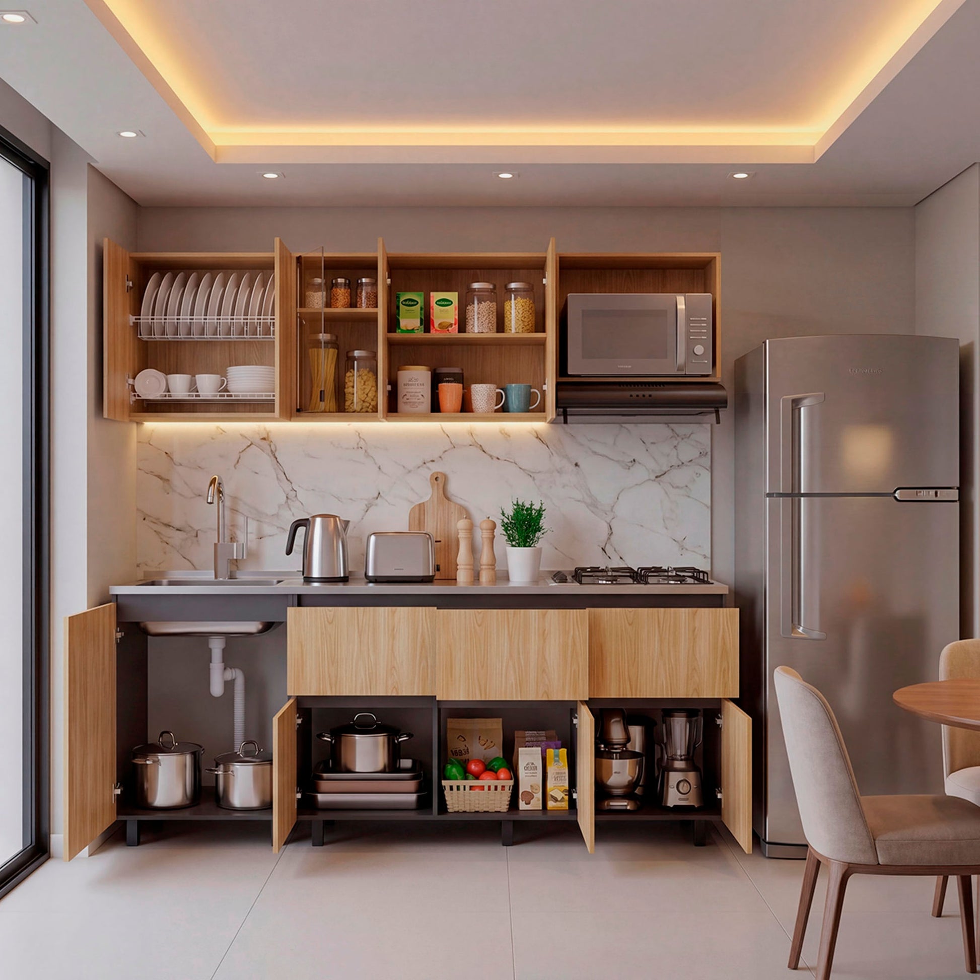 Cocina Lirio 210 Izquierda 210X212X52 Rta Fresno Eu