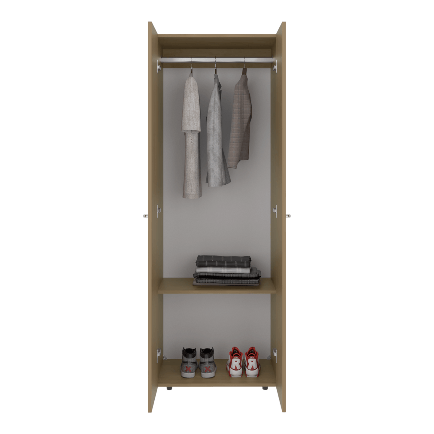 Closet 2 Puertas E1 Tuhogar 170X60X40 Rta Fresno Blanco Zf