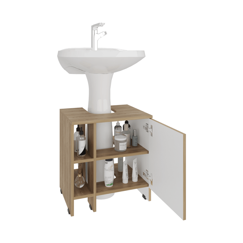 Mueble Basic Para Lavamanos 50,5X47X37,4 Rta Fresno Europeo/Blanco Mqz