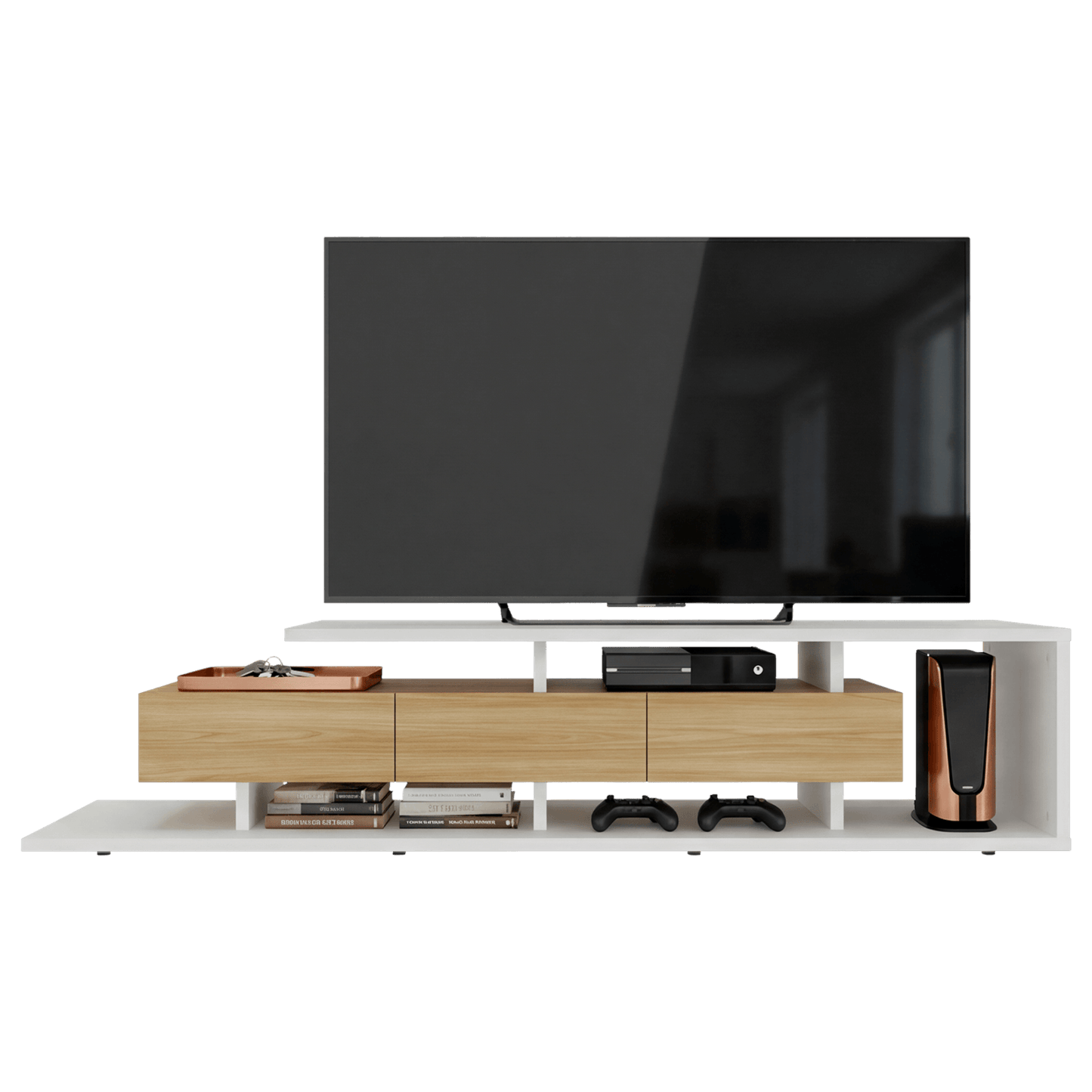 Rack De Tv Quito 44X200X50 Rta Blanco Mqz Fresno