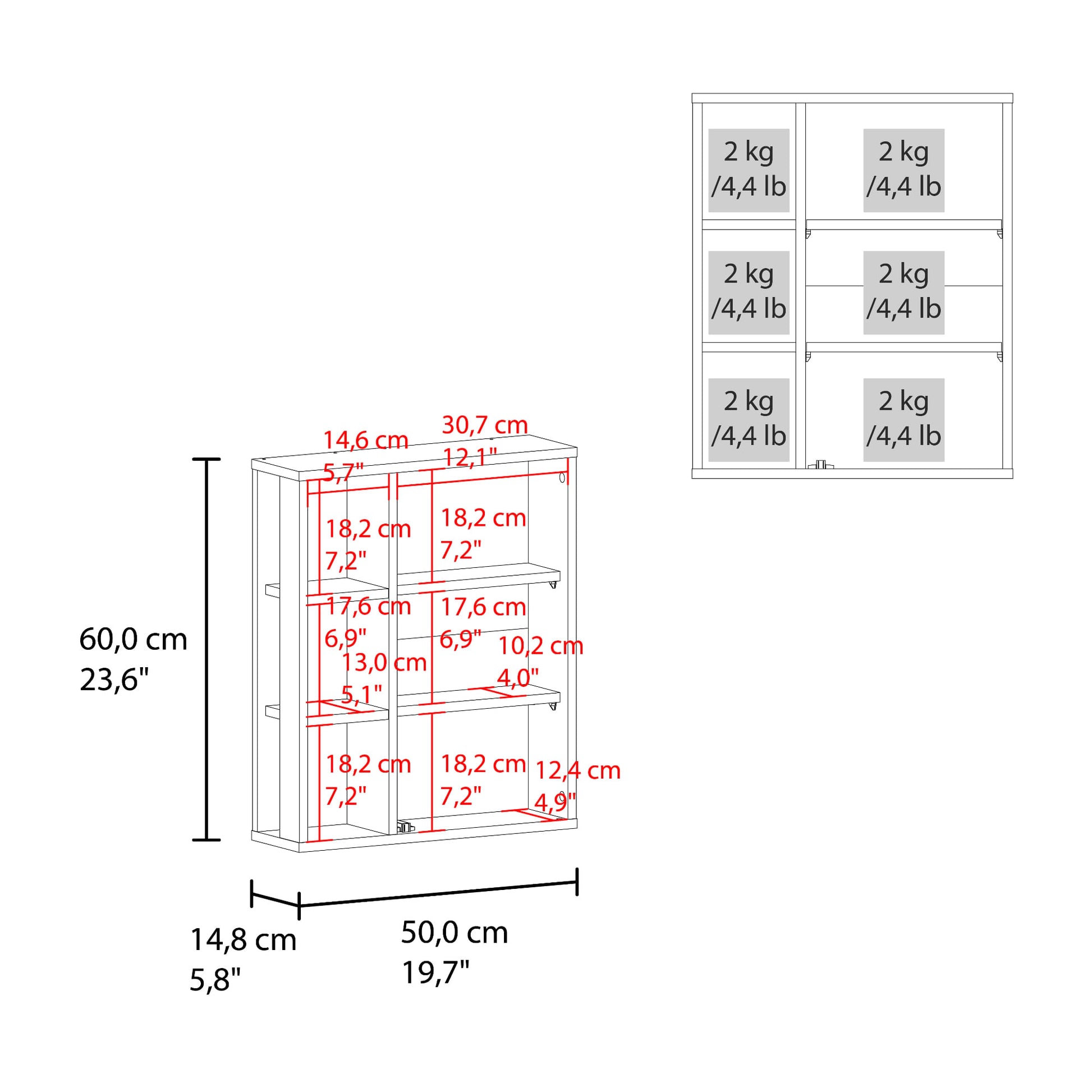 Gabinete De Baño Berkel 60X50X14 Rta Fresno Eu Zf