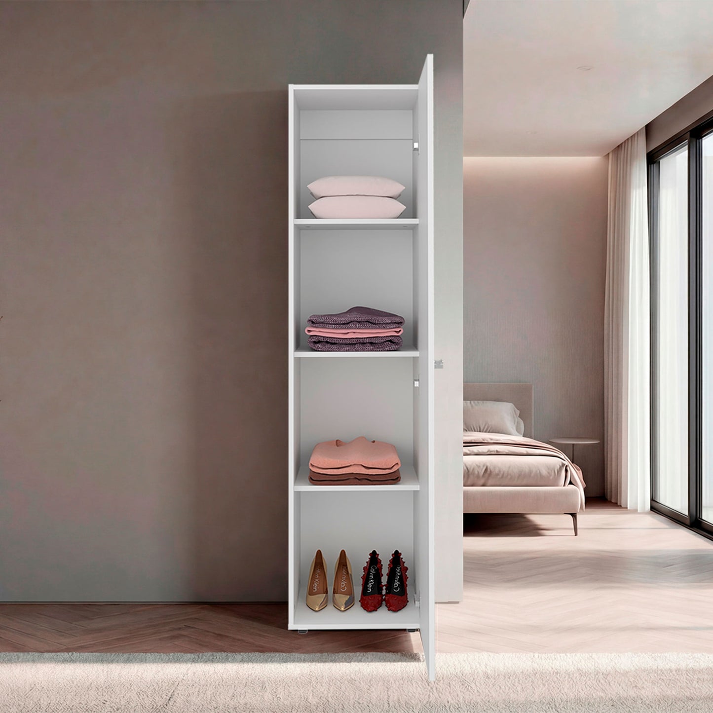 Closet Con Espejo Home Dreams 170X40X40 Rta Kronos Blanco Zf