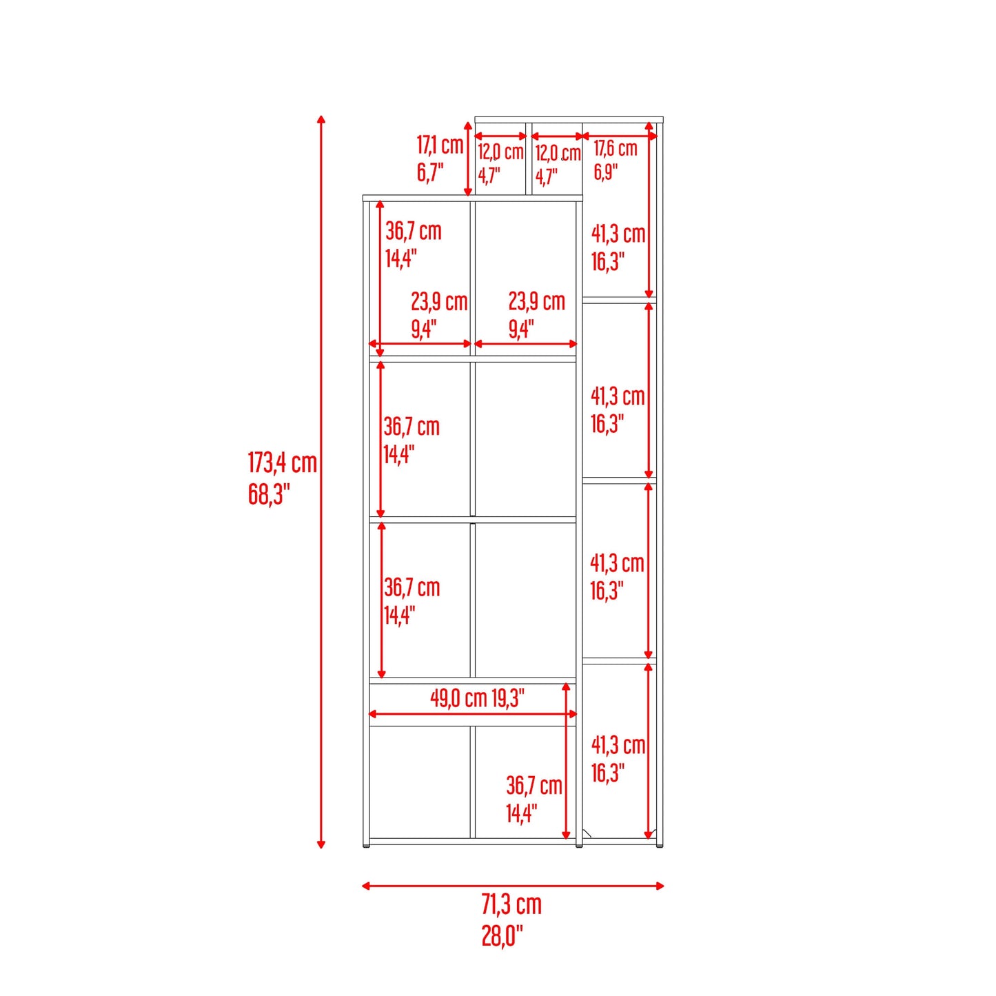 Biblioteca Sully 173X71X30 Rta Cartagena Blanco