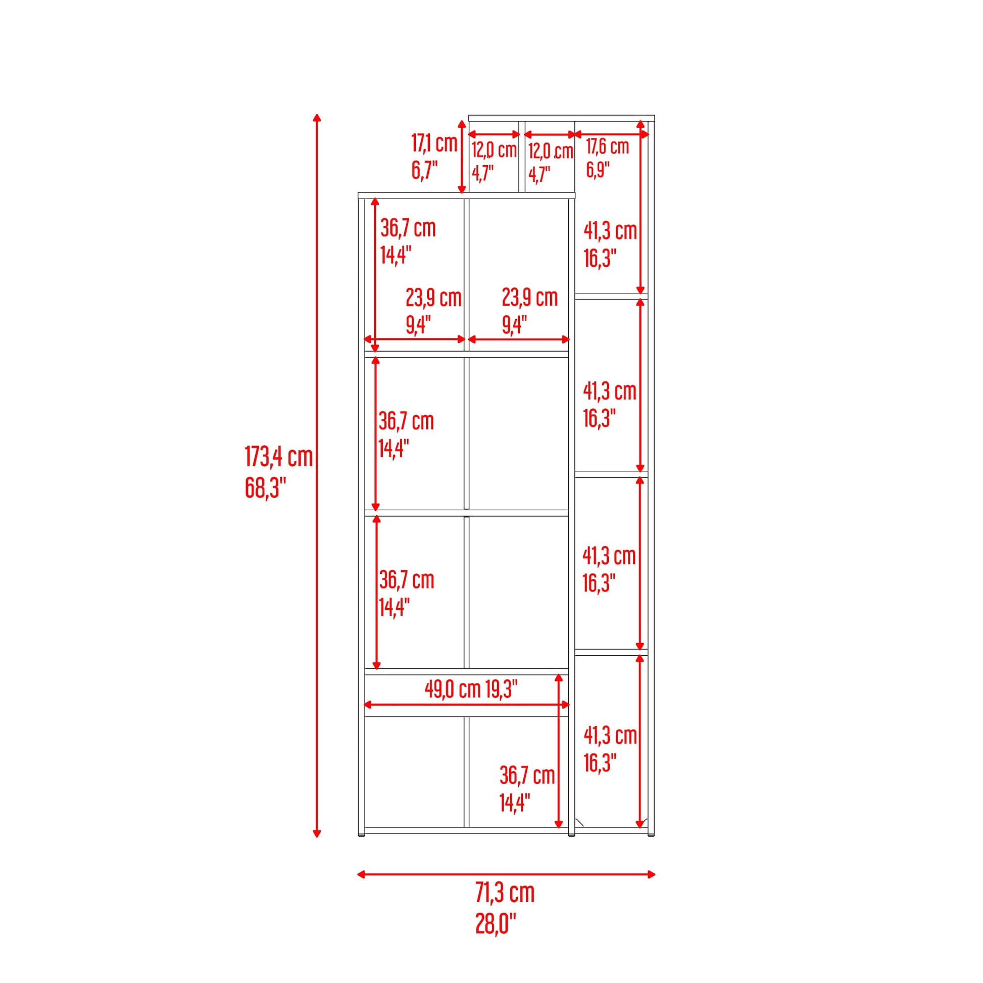 Biblioteca Sully 173X71X30 Rta Cartagena Blanco