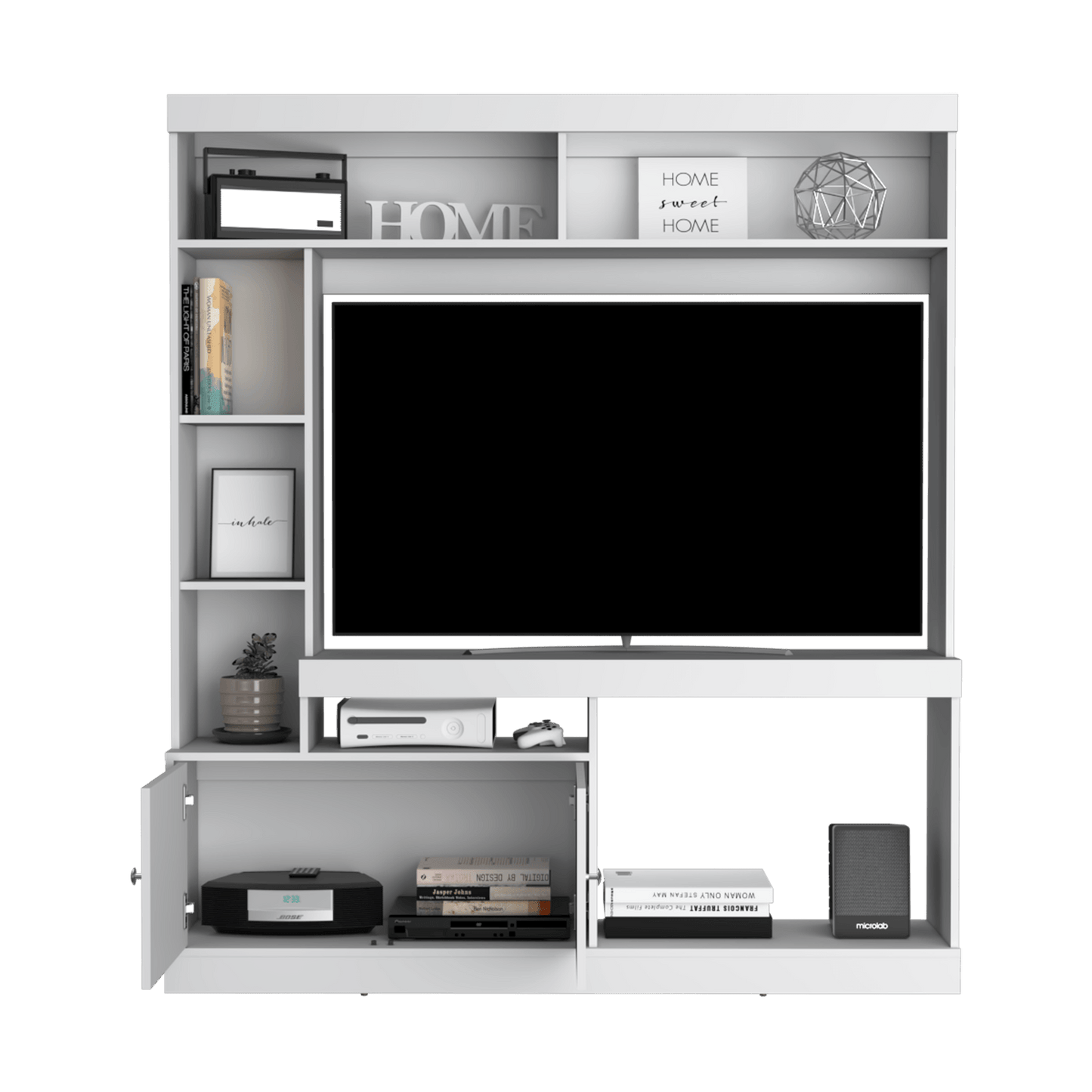Centro De Entretenimiento Dante Tv 55'' 180X180X30 Rta Blanco
